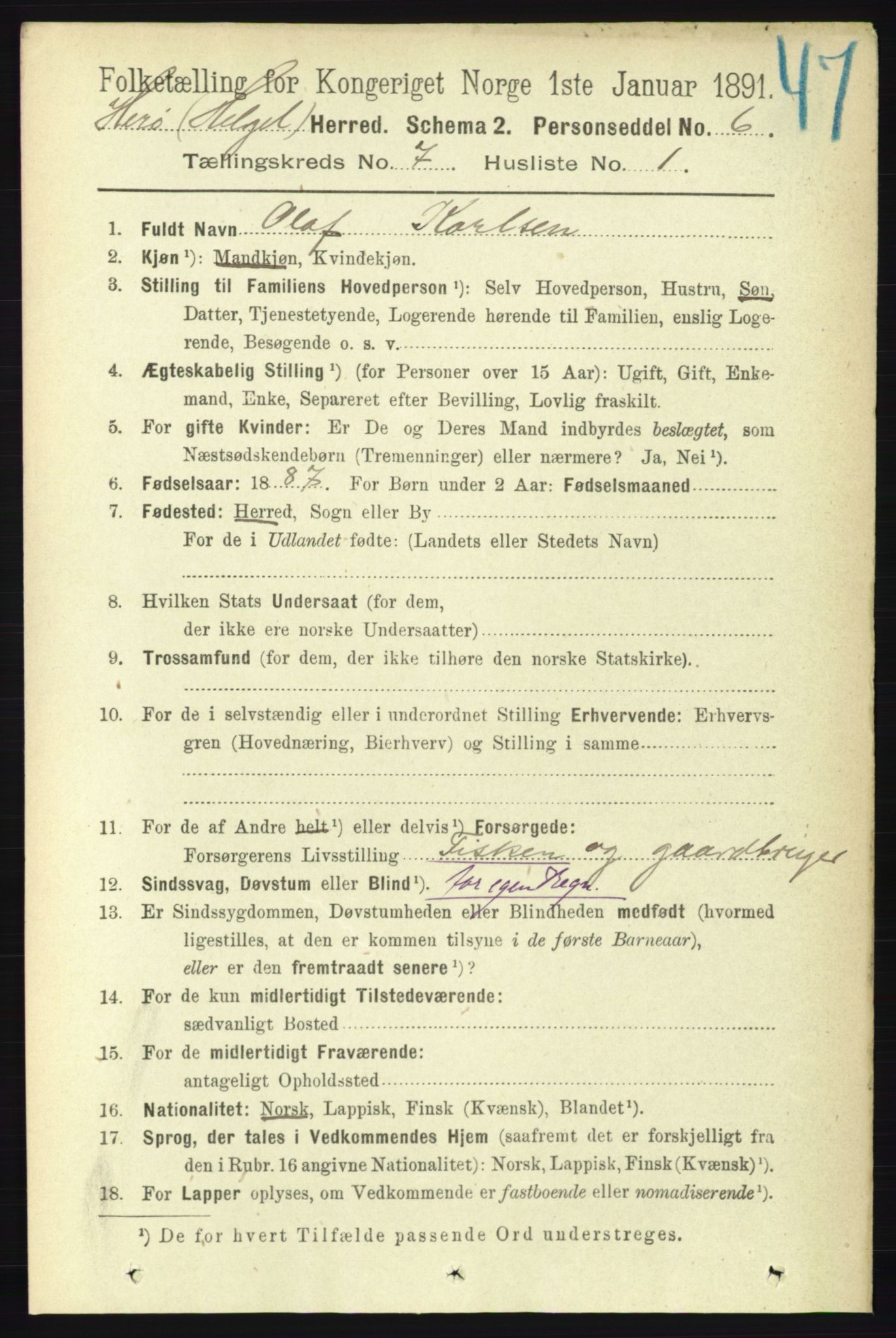 RA, 1891 census for 1818 Herøy, 1891, p. 2242