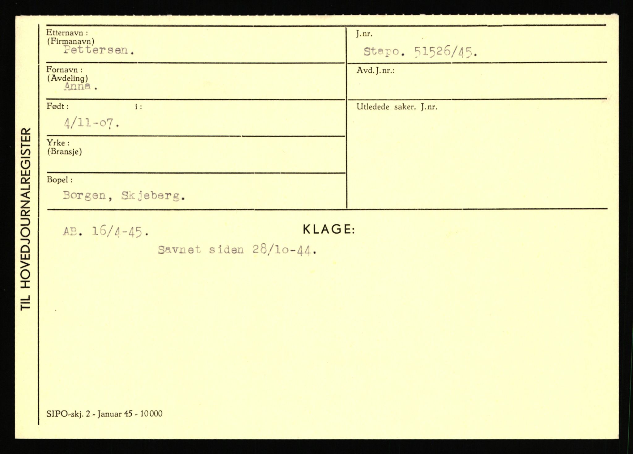 Statspolitiet - Hovedkontoret / Osloavdelingen, AV/RA-S-1329/C/Ca/L0012: Oanæs - Quistgaard	, 1943-1945, p. 3970