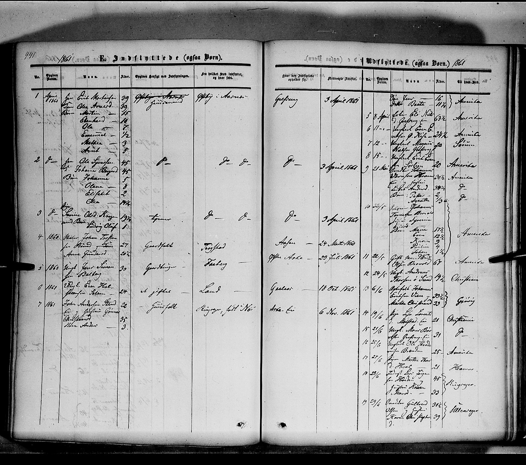 Nes prestekontor, Hedmark, SAH/PREST-020/K/Ka/L0004: Parish register (official) no. 4, 1852-1886, p. 441