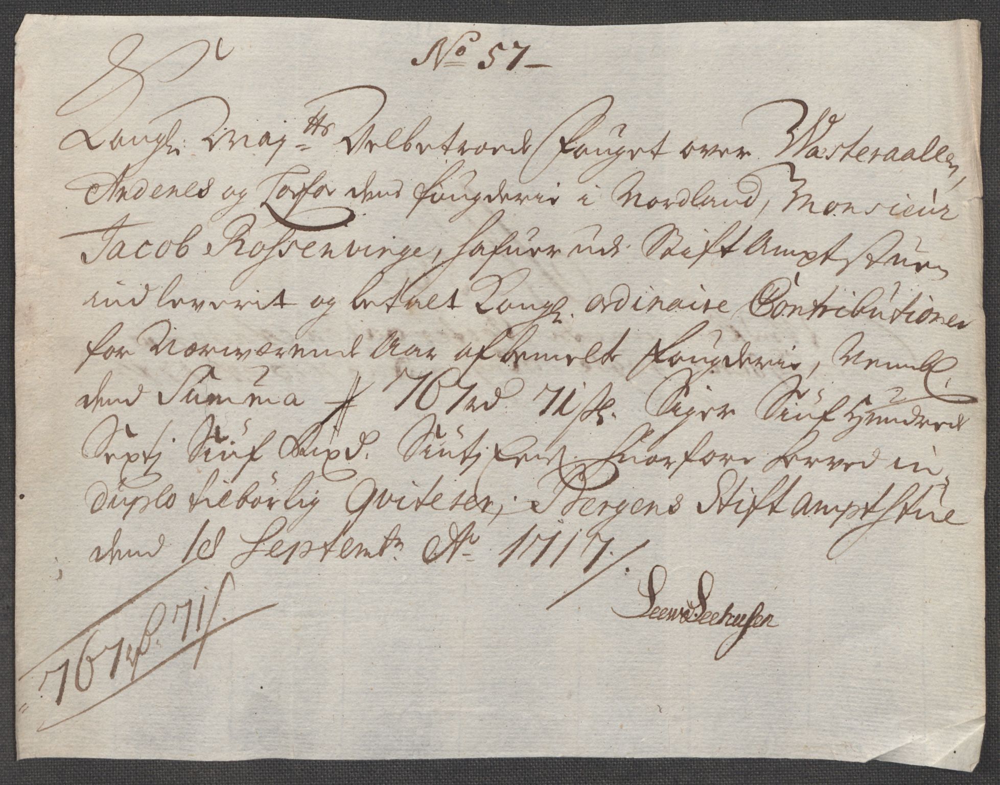 Rentekammeret inntil 1814, Reviderte regnskaper, Fogderegnskap, AV/RA-EA-4092/R67/L4683: Fogderegnskap Vesterålen, Andenes og Lofoten, 1717, p. 285