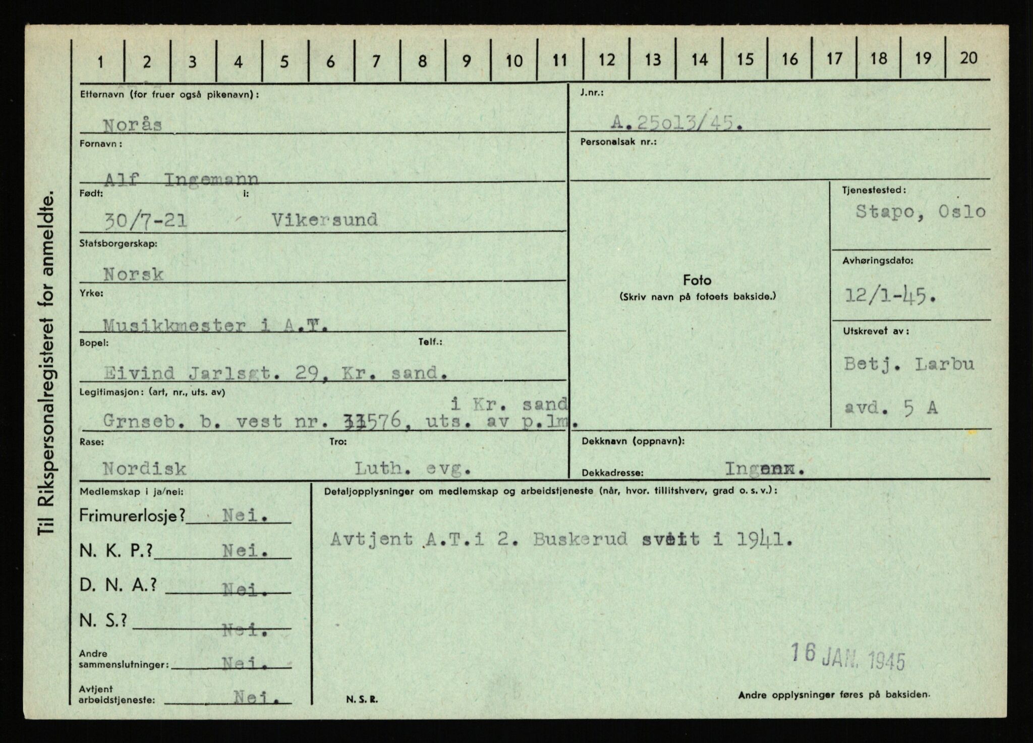 Statspolitiet - Hovedkontoret / Osloavdelingen, AV/RA-S-1329/C/Ca/L0011: Molberg - Nøstvold, 1943-1945, p. 3508