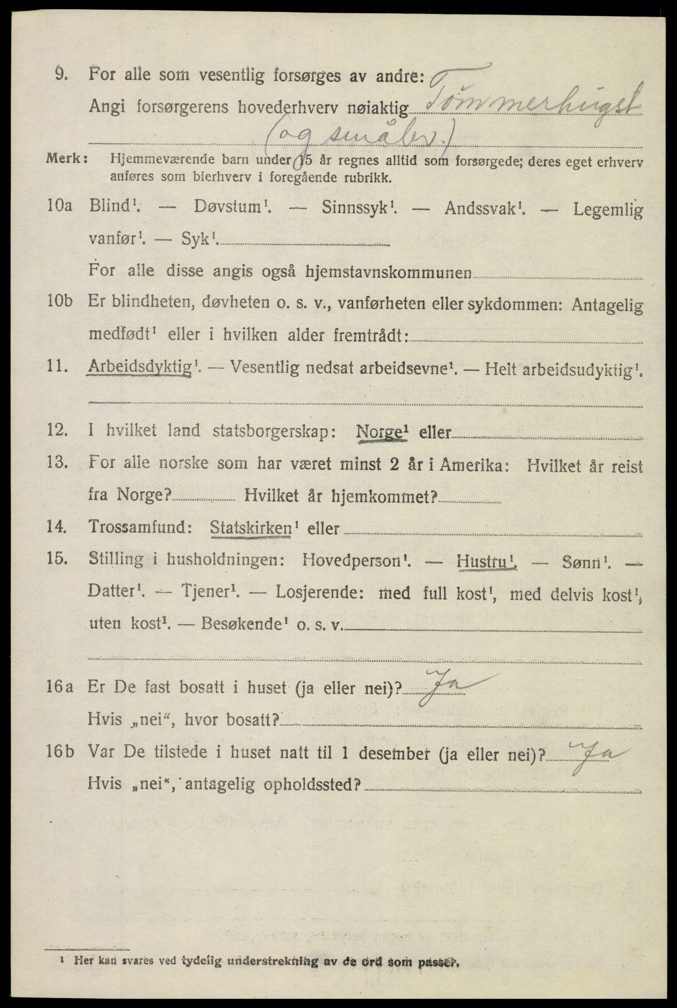 SAH, 1920 census for Torpa, 1920, p. 3490