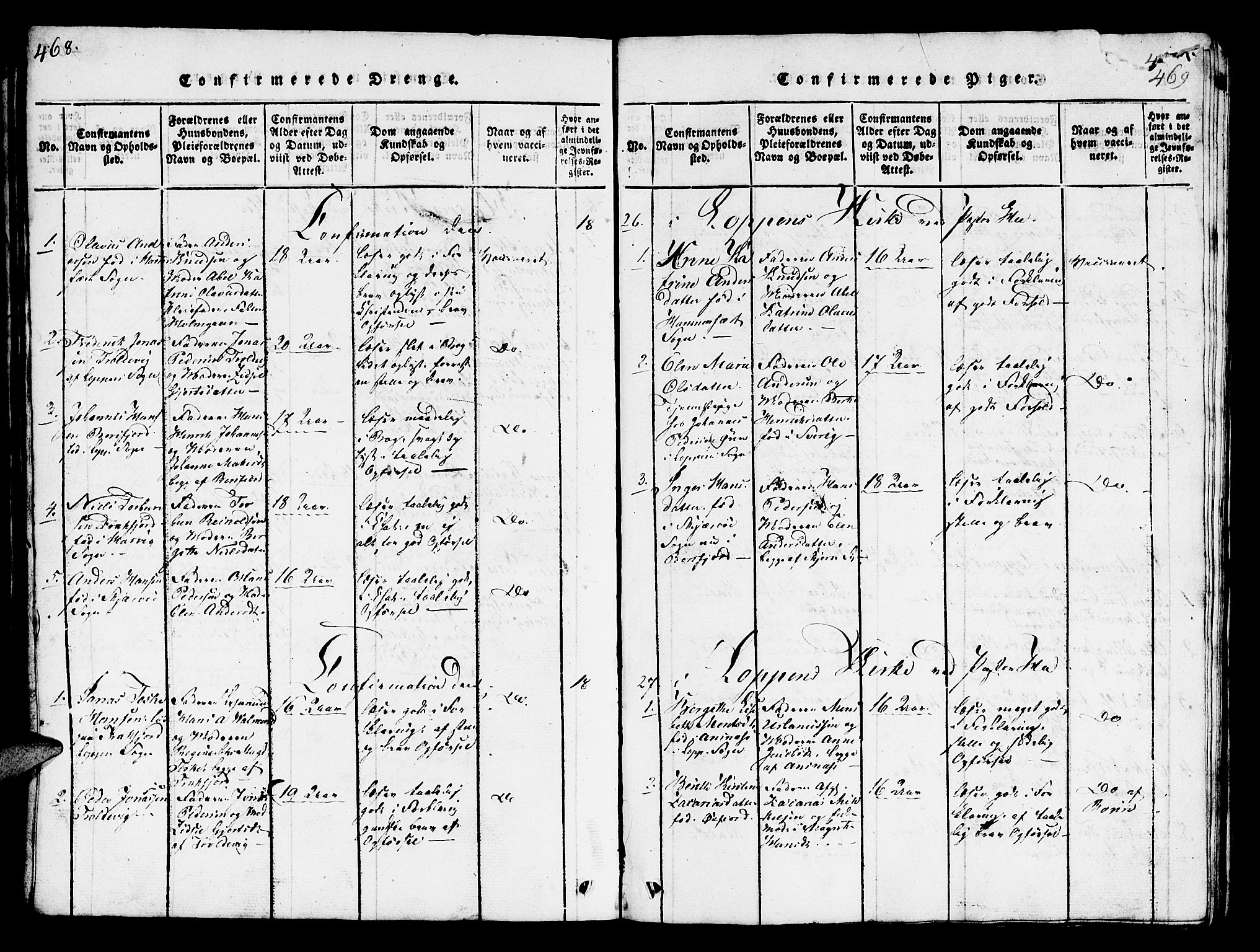 Loppa sokneprestkontor, AV/SATØ-S-1339/H/Hb/L0001klokker: Parish register (copy) no. 1, 1820-1849, p. 468-469