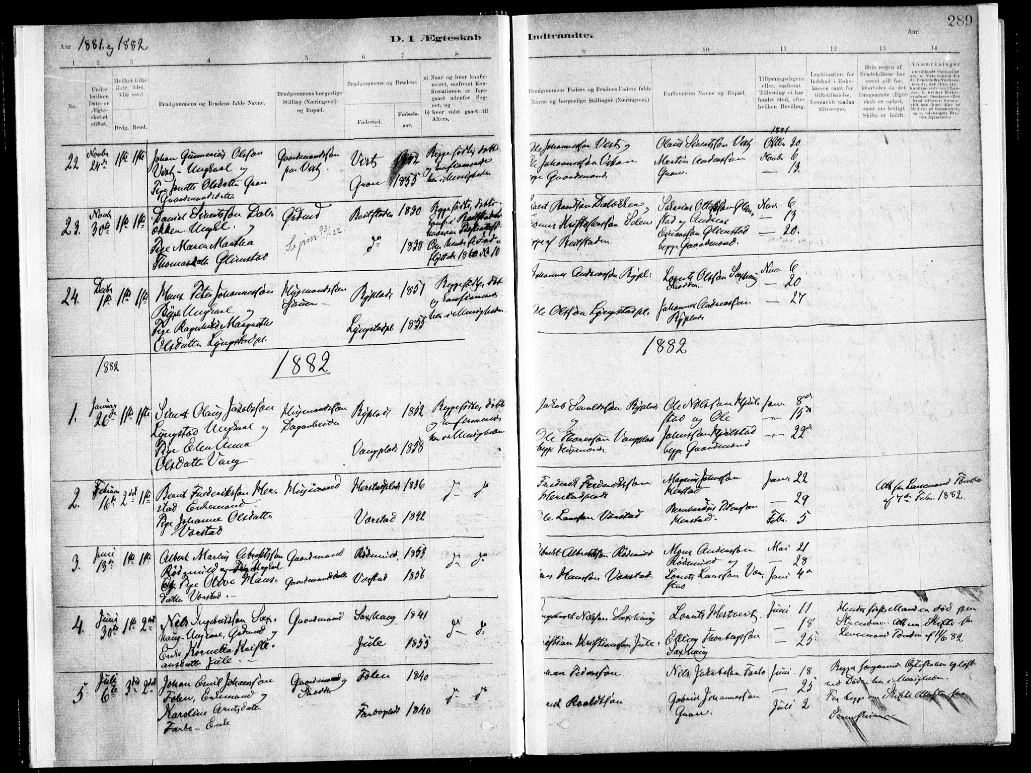Ministerialprotokoller, klokkerbøker og fødselsregistre - Nord-Trøndelag, SAT/A-1458/730/L0285: Parish register (official) no. 730A10, 1879-1914, p. 289