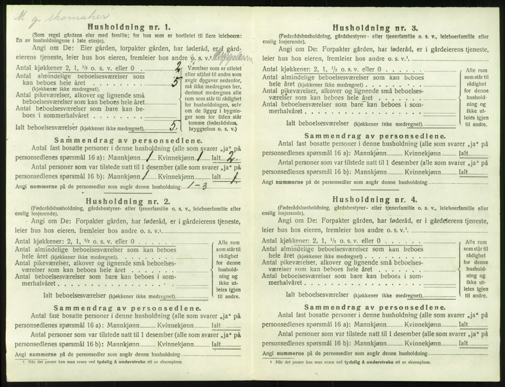 SAT, 1920 census for Kvernes, 1920, p. 228