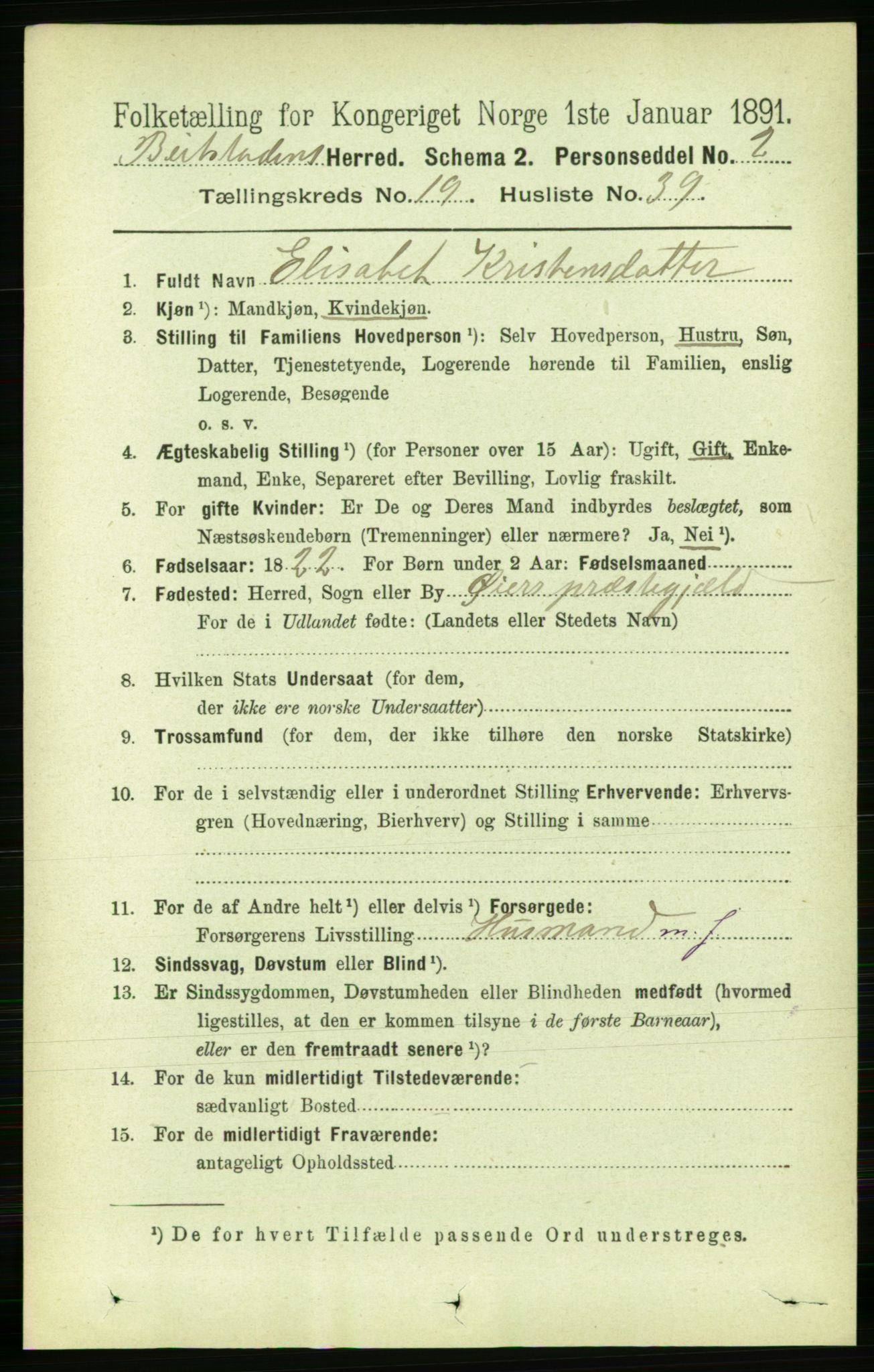 RA, 1891 census for 1727 Beitstad, 1891, p. 5051