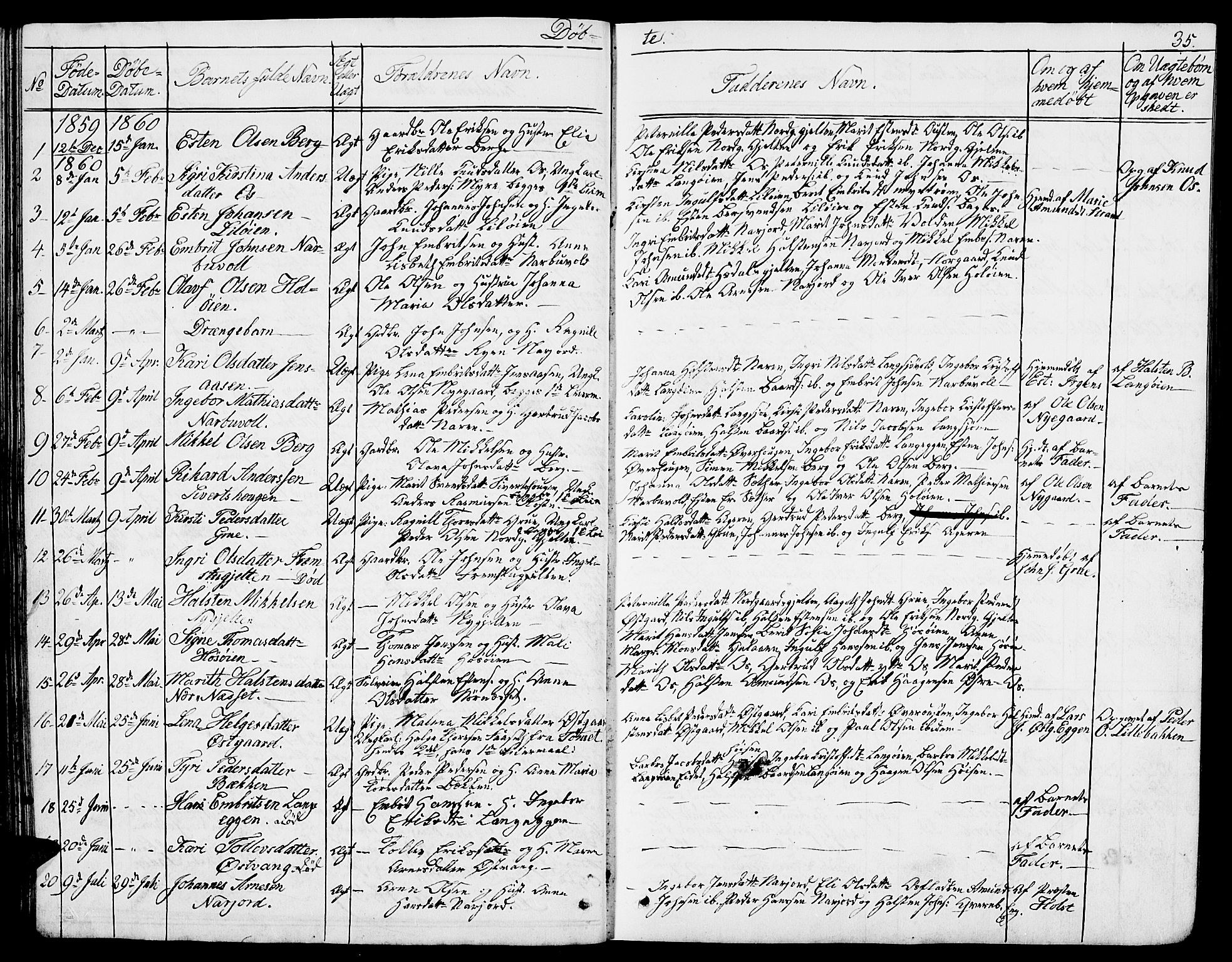 Tolga prestekontor, AV/SAH-PREST-062/L/L0004: Parish register (copy) no. 4, 1845-1887, p. 35