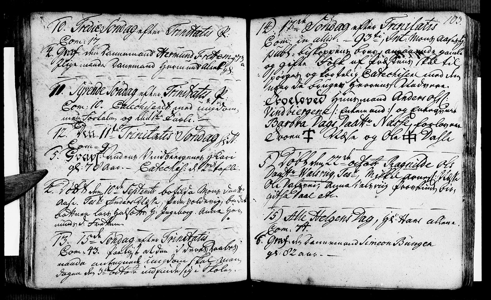 Vik sokneprestembete, SAB/A-81501: Parish register (official) no. A 2 /2, 1740-1756, p. 103