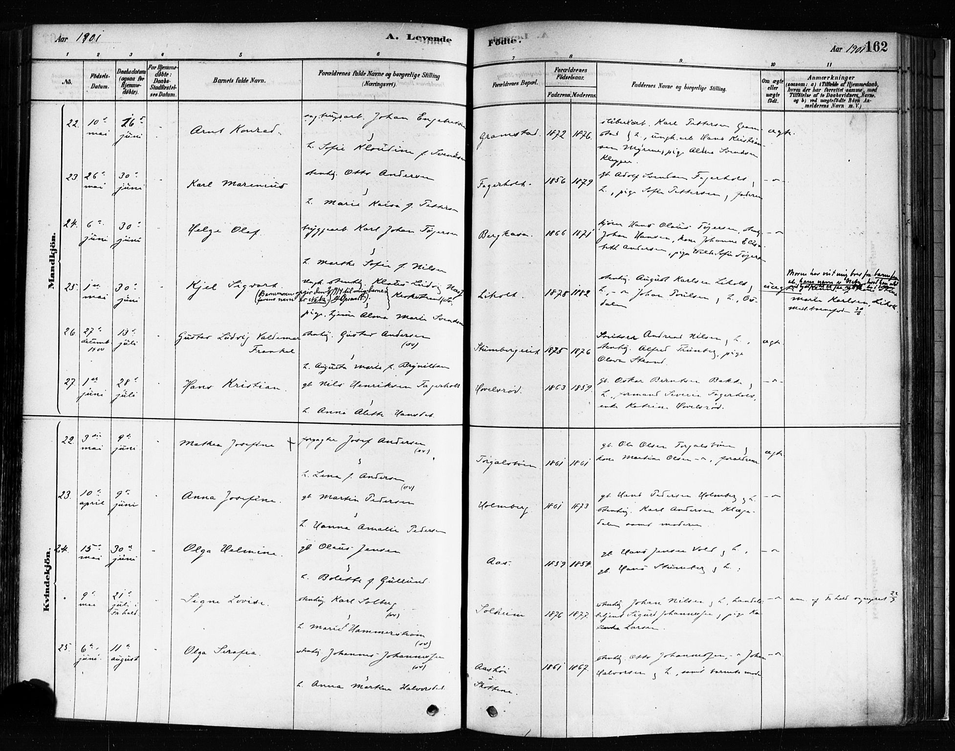 Idd prestekontor Kirkebøker, SAO/A-10911/F/Fc/L0006a: Parish register (official) no. III 6A, 1878-1903, p. 162