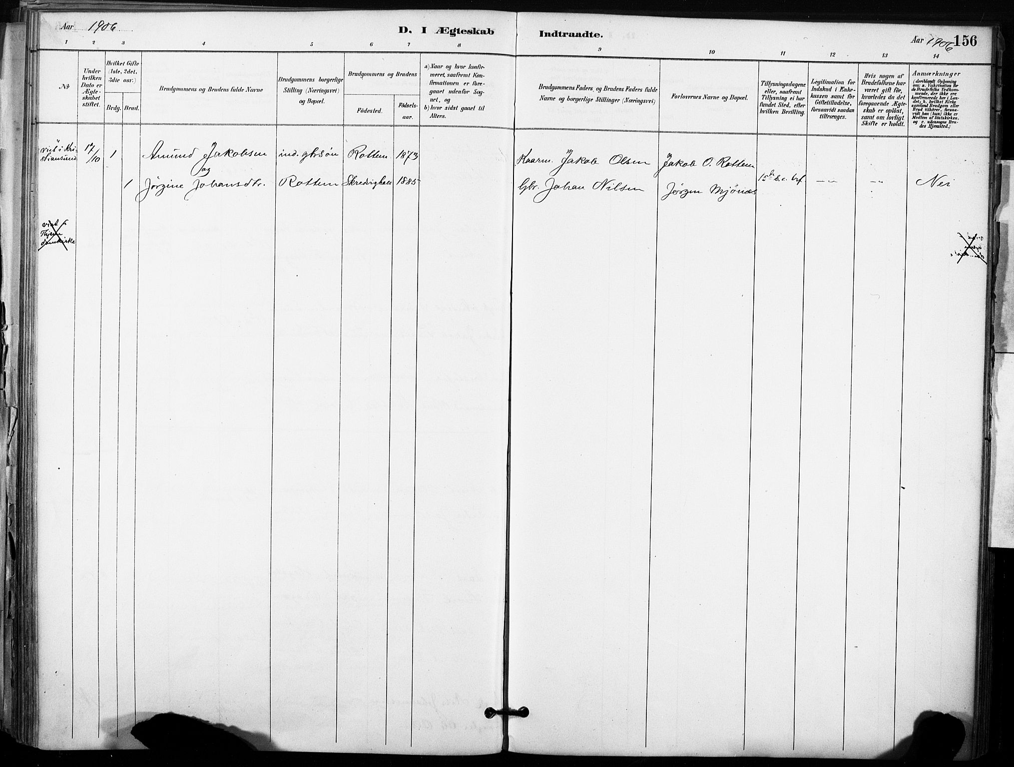 Ministerialprotokoller, klokkerbøker og fødselsregistre - Sør-Trøndelag, SAT/A-1456/633/L0518: Parish register (official) no. 633A01, 1884-1906, p. 156