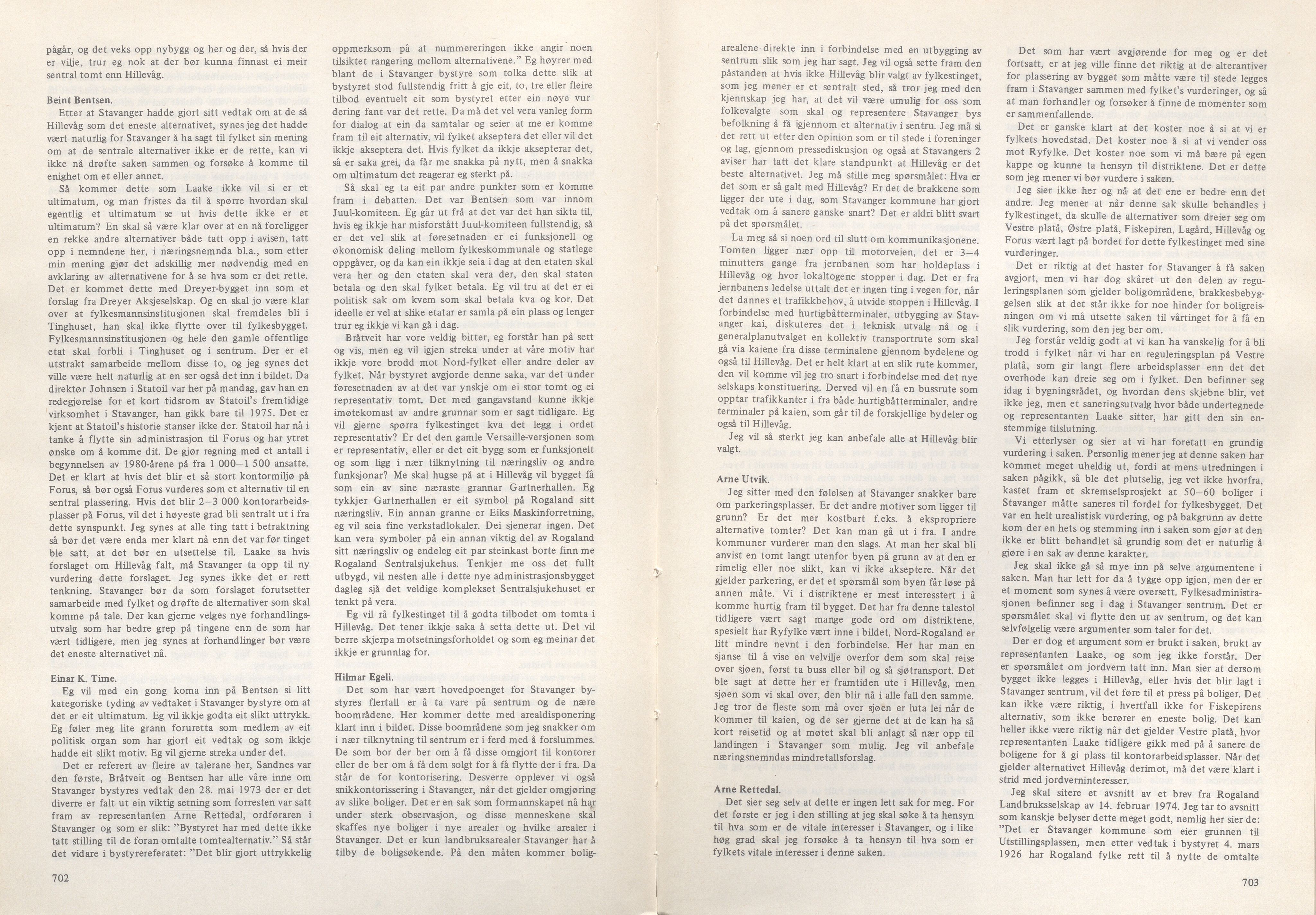 Rogaland fylkeskommune - Fylkesrådmannen , IKAR/A-900/A/Aa/Aaa/L0094: Møtebok , 1974, p. 702-703