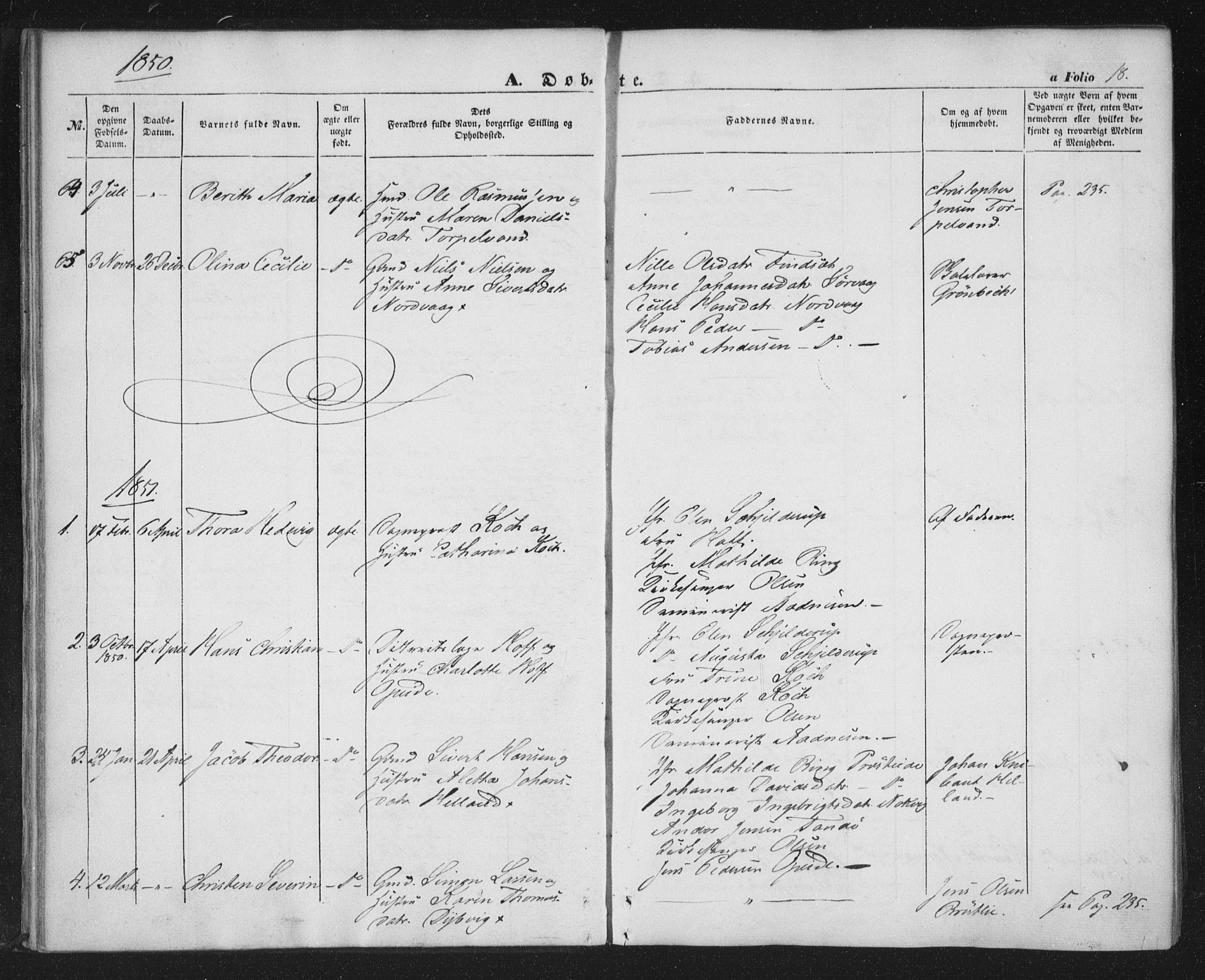 Ministerialprotokoller, klokkerbøker og fødselsregistre - Nordland, SAT/A-1459/859/L0844: Parish register (official) no. 859A04, 1849-1862, p. 18