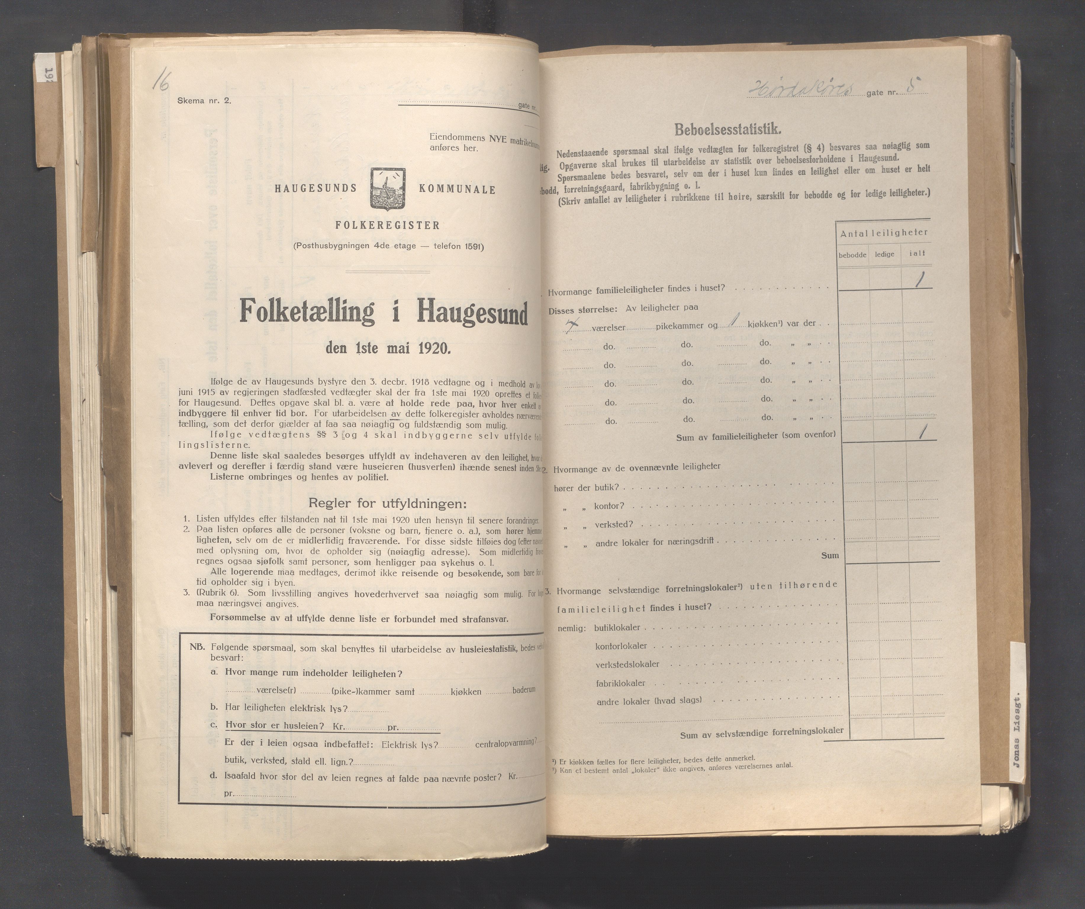 IKAR, Local census 1.5.1920 for Haugesund, 1920, p. 2199