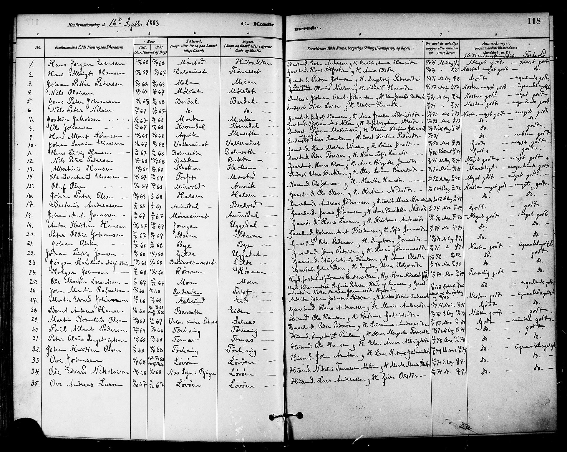 Ministerialprotokoller, klokkerbøker og fødselsregistre - Sør-Trøndelag, SAT/A-1456/655/L0680: Parish register (official) no. 655A09, 1880-1894, p. 118