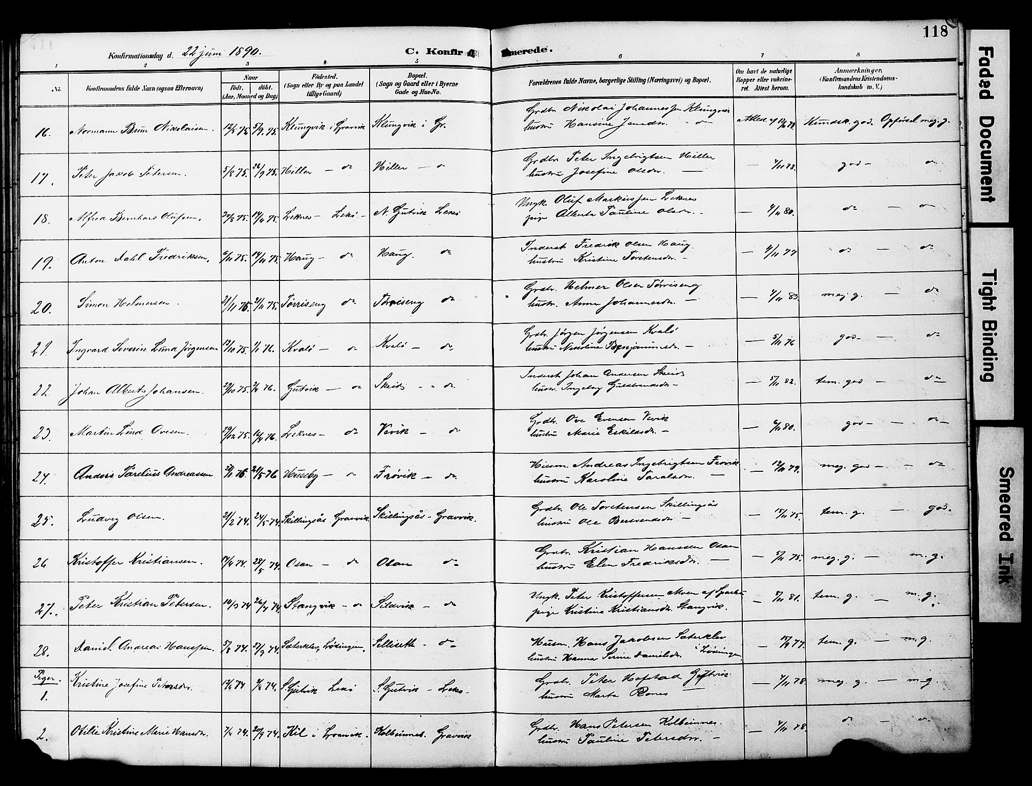 Ministerialprotokoller, klokkerbøker og fødselsregistre - Nord-Trøndelag, AV/SAT-A-1458/788/L0701: Parish register (copy) no. 788C01, 1888-1913, p. 118