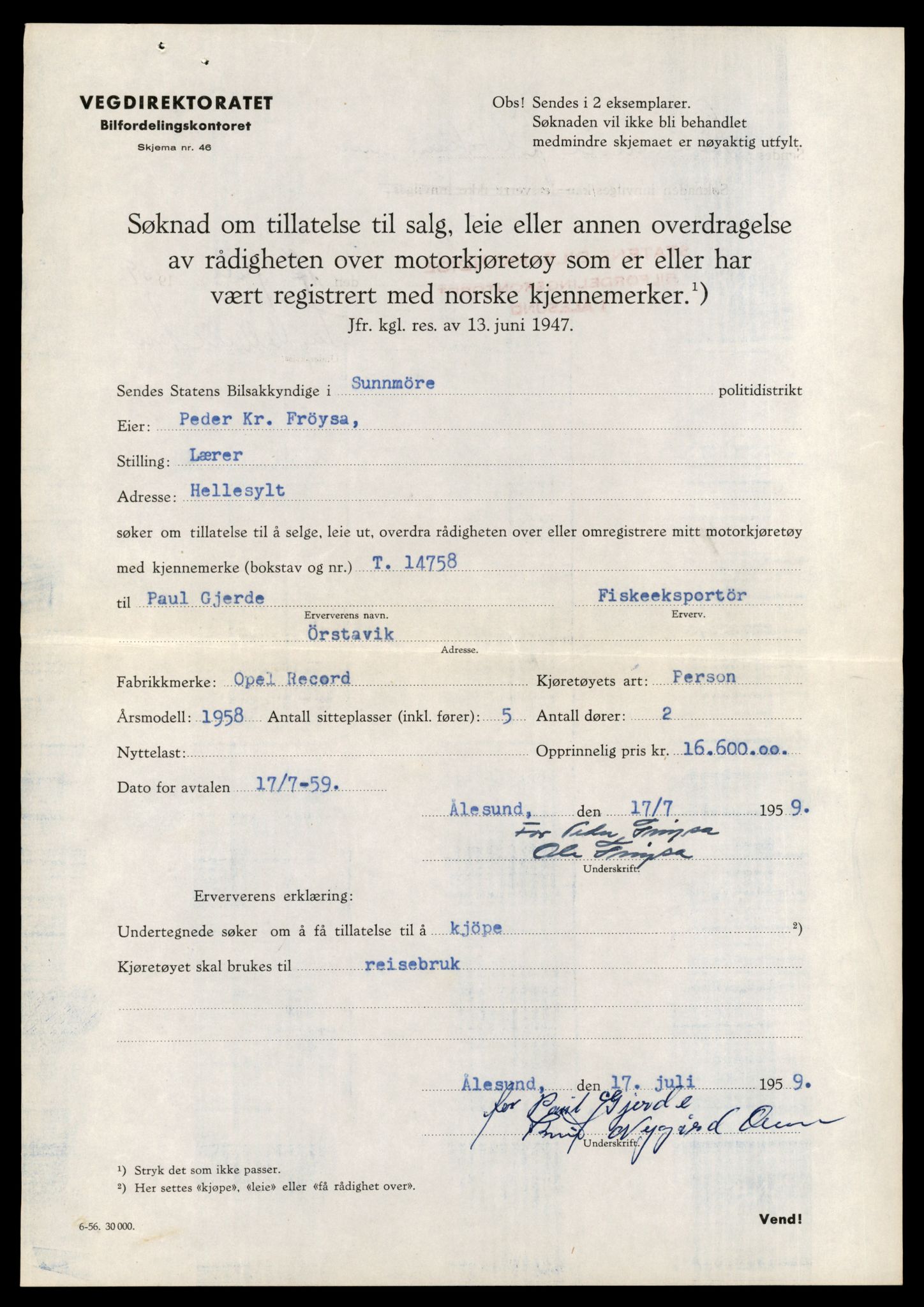Møre og Romsdal vegkontor - Ålesund trafikkstasjon, AV/SAT-A-4099/F/Fe/L0048: Registreringskort for kjøretøy T 14721 - T 14863, 1927-1998, p. 730
