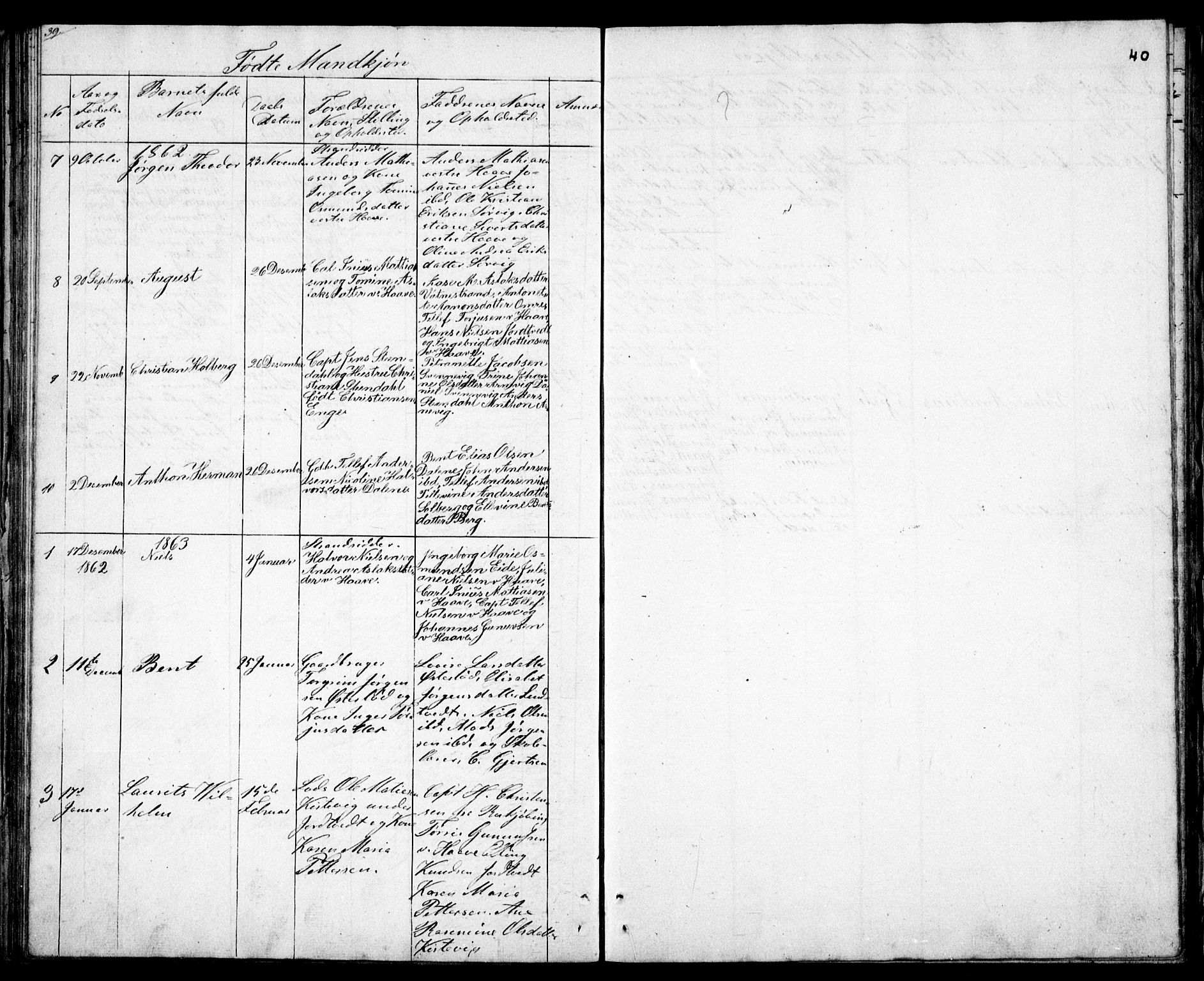 Hommedal sokneprestkontor, AV/SAK-1111-0023/F/Fb/Fba/L0002: Parish register (copy) no. B 2, 1841-1863, p. 40