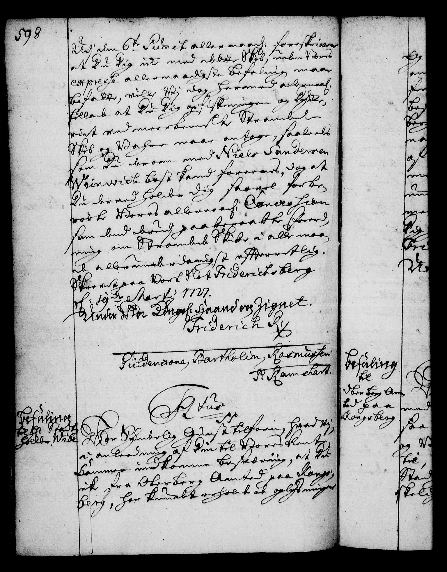 Rentekammeret, Kammerkanselliet, RA/EA-3111/G/Gg/Gga/L0002: Norsk ekspedisjonsprotokoll med register (merket RK 53.2), 1723-1727, p. 598