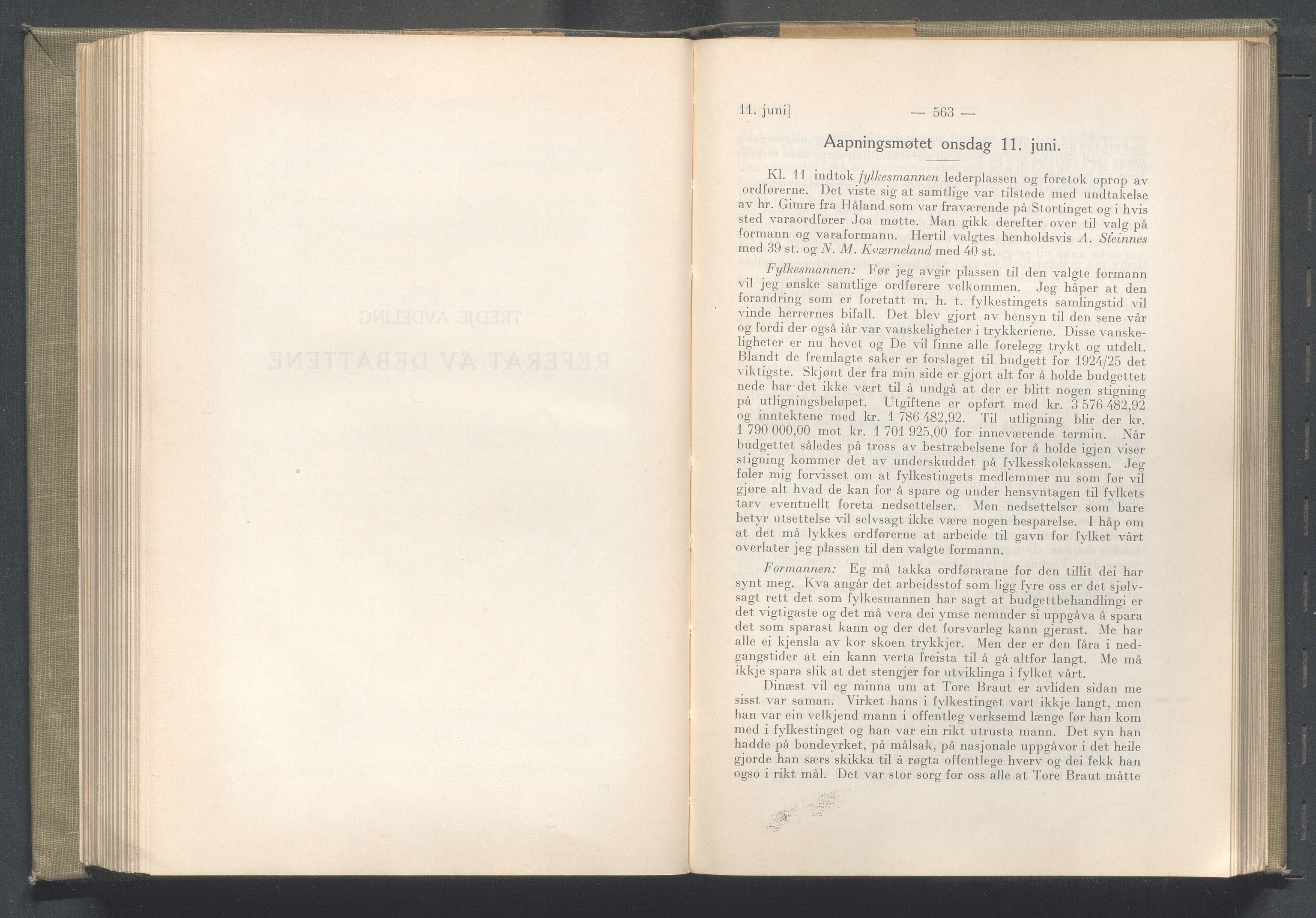 Rogaland fylkeskommune - Fylkesrådmannen , IKAR/A-900/A/Aa/Aaa/L0043: Møtebok , 1924, p. 562-563