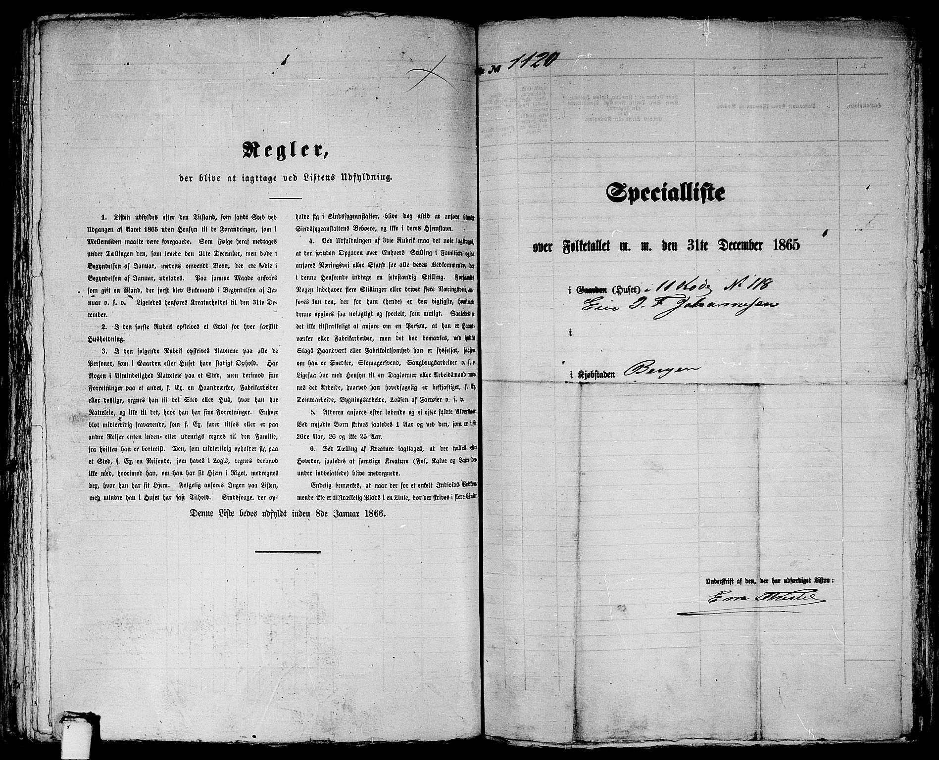 RA, 1865 census for Bergen, 1865, p. 2296