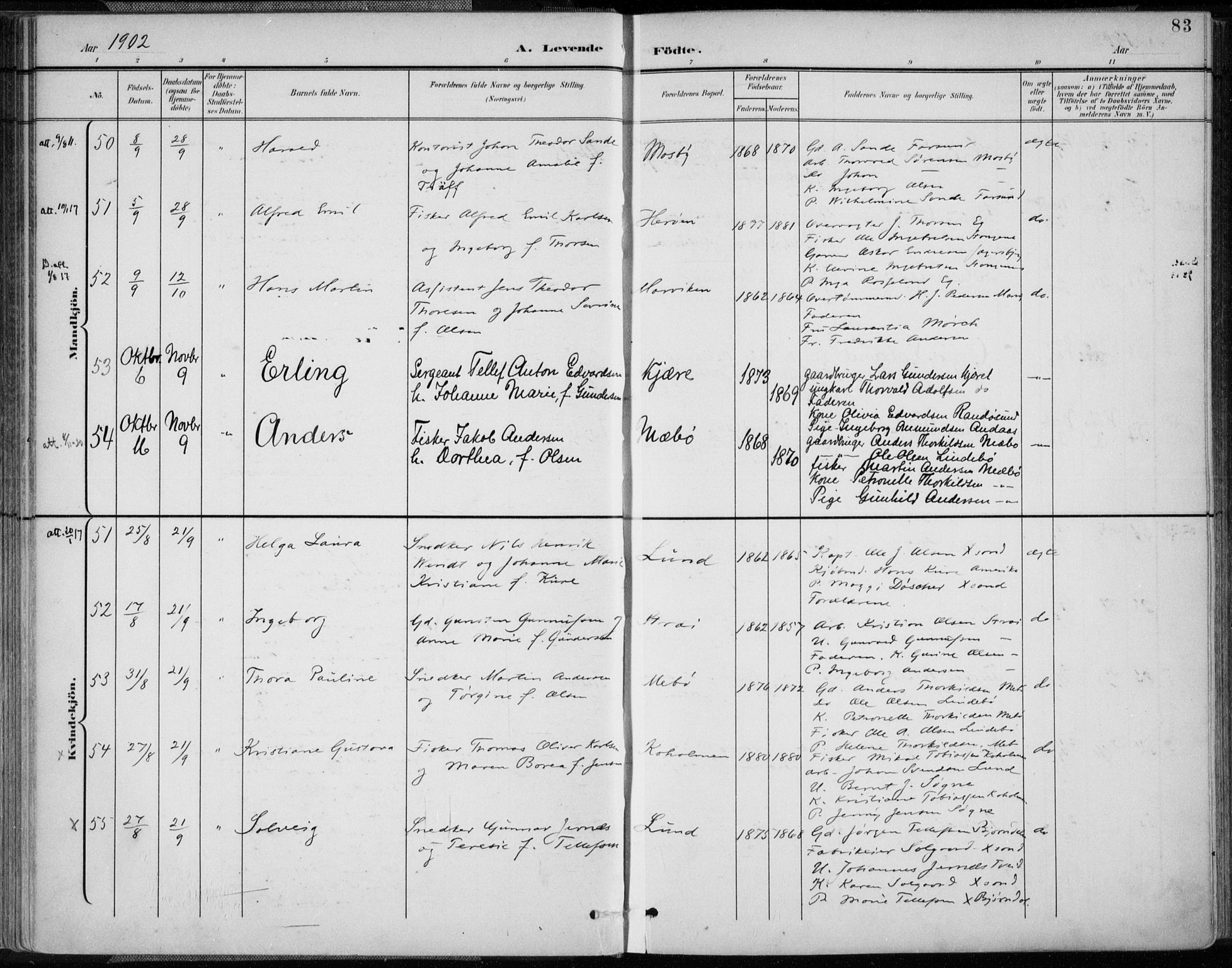 Oddernes sokneprestkontor, AV/SAK-1111-0033/F/Fa/Faa/L0010: Parish register (official) no. A 10, 1897-1911, p. 83
