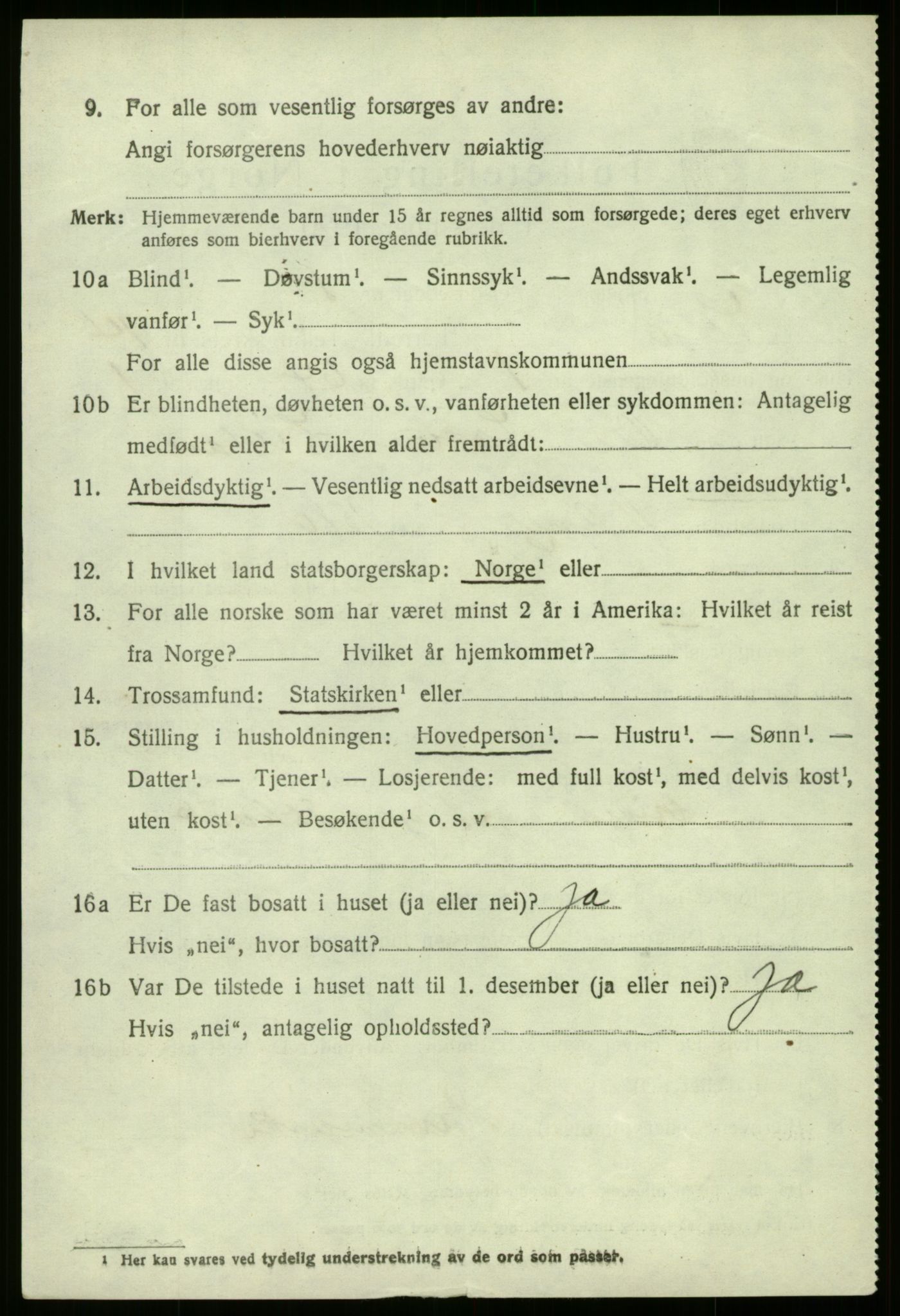 SAB, 1920 census for Selje, 1920, p. 6168