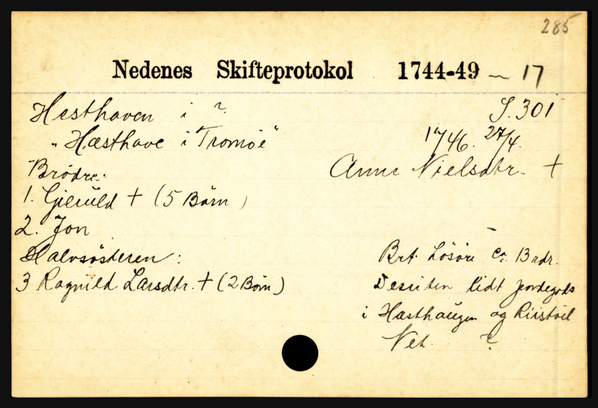 Nedenes sorenskriveri før 1824, AV/SAK-1221-0007/H, p. 12059