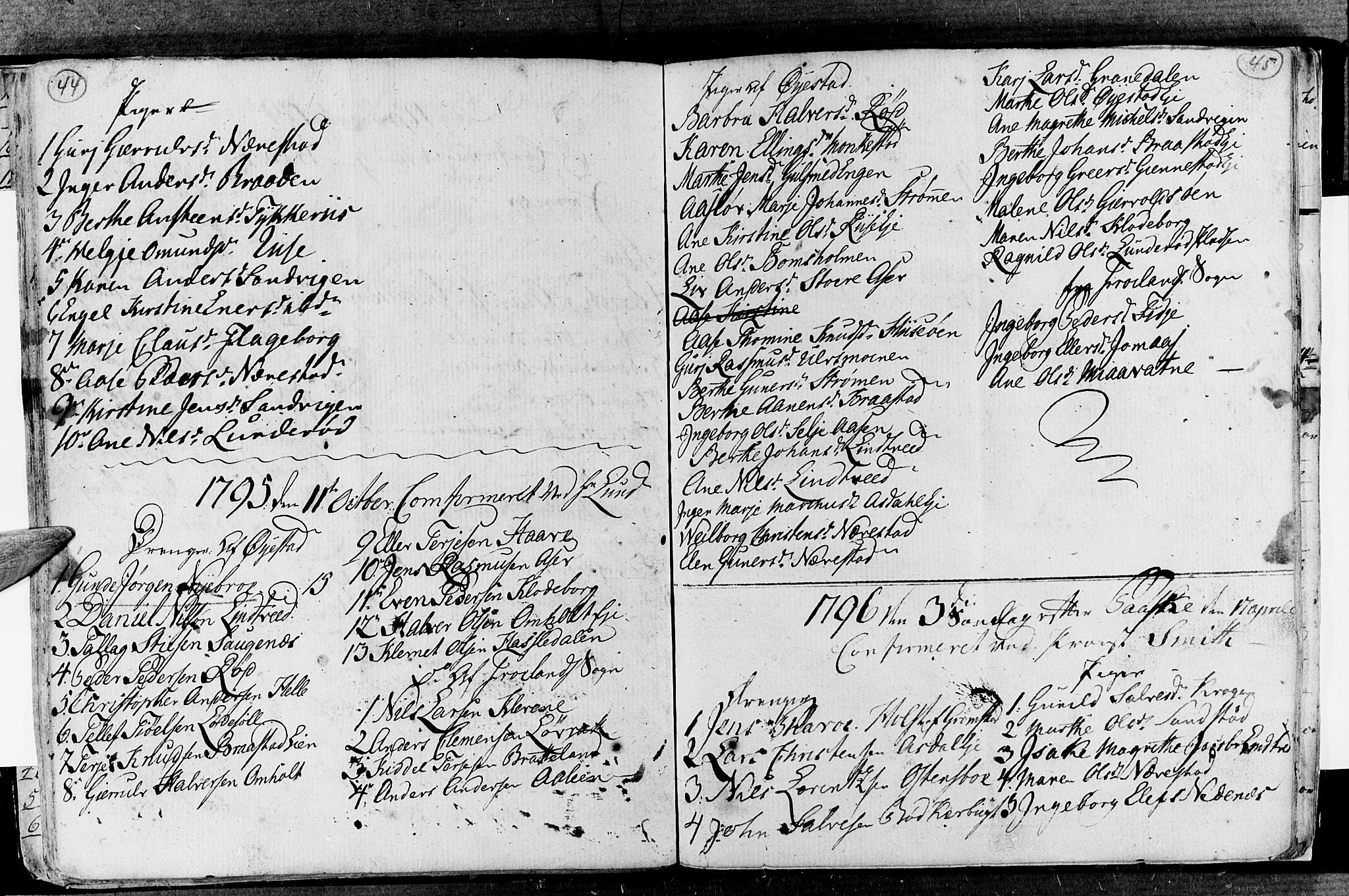 Øyestad sokneprestkontor, AV/SAK-1111-0049/F/Fa/L0010: Parish register (official) no. A 10, 1774-1810, p. 44-45