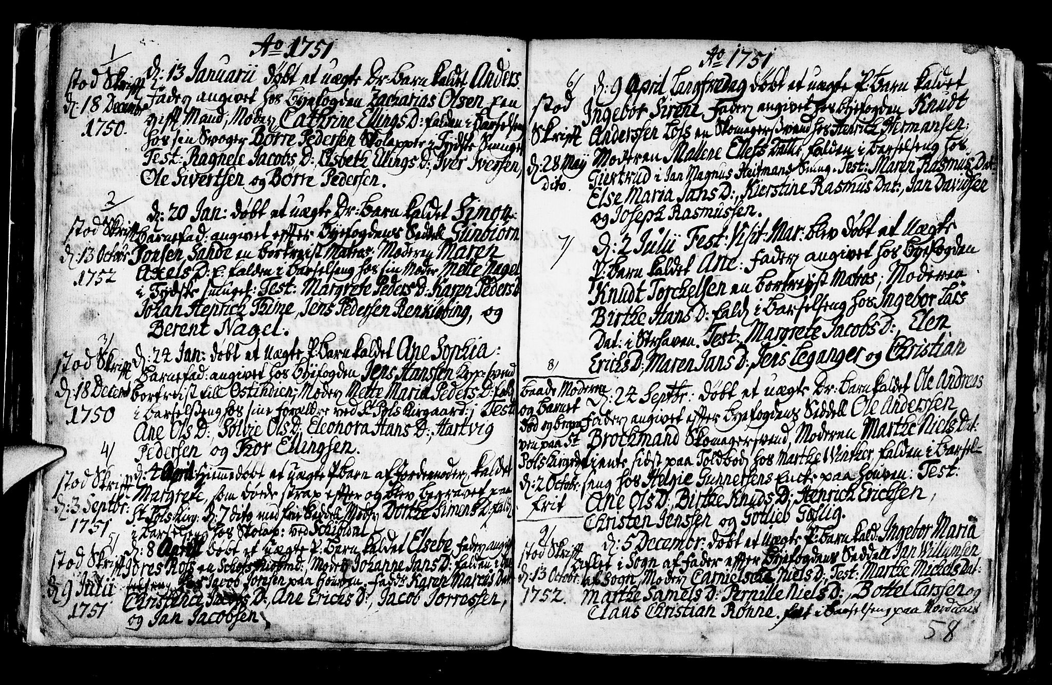 Nykirken Sokneprestembete, SAB/A-77101/H/Haa/L0001: Parish register (official) no. A 1, 1668-1820, p. 58