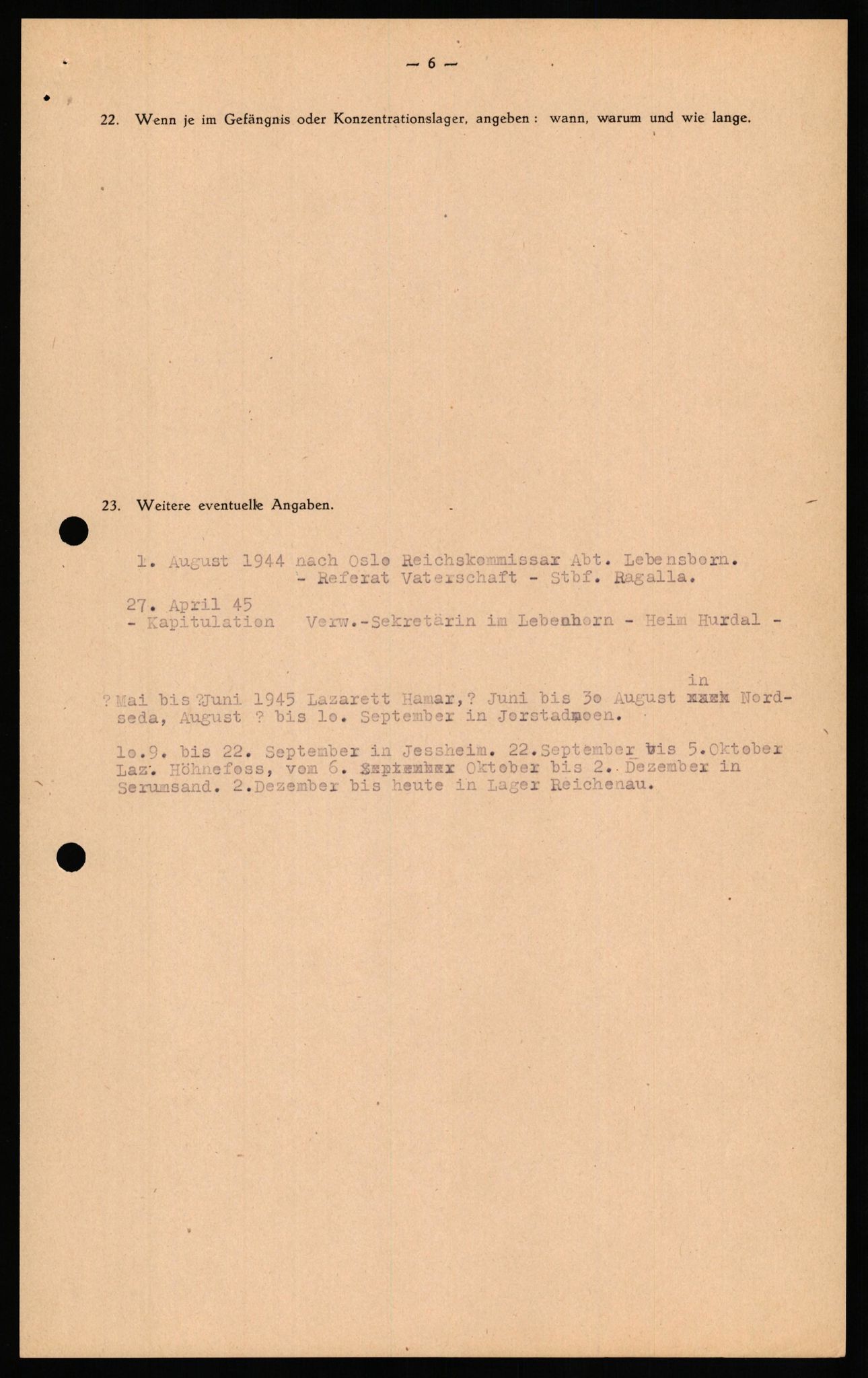 Forsvaret, Forsvarets overkommando II, AV/RA-RAFA-3915/D/Db/L0030: CI Questionaires. Tyske okkupasjonsstyrker i Norge. Tyskere., 1945-1946, p. 453