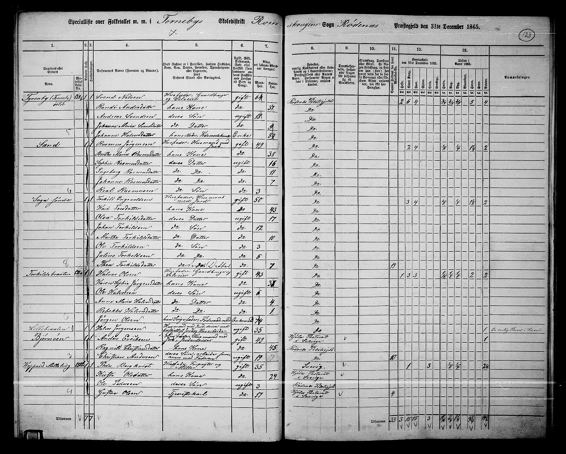 RA, 1865 census for Rødenes, 1865, p. 107