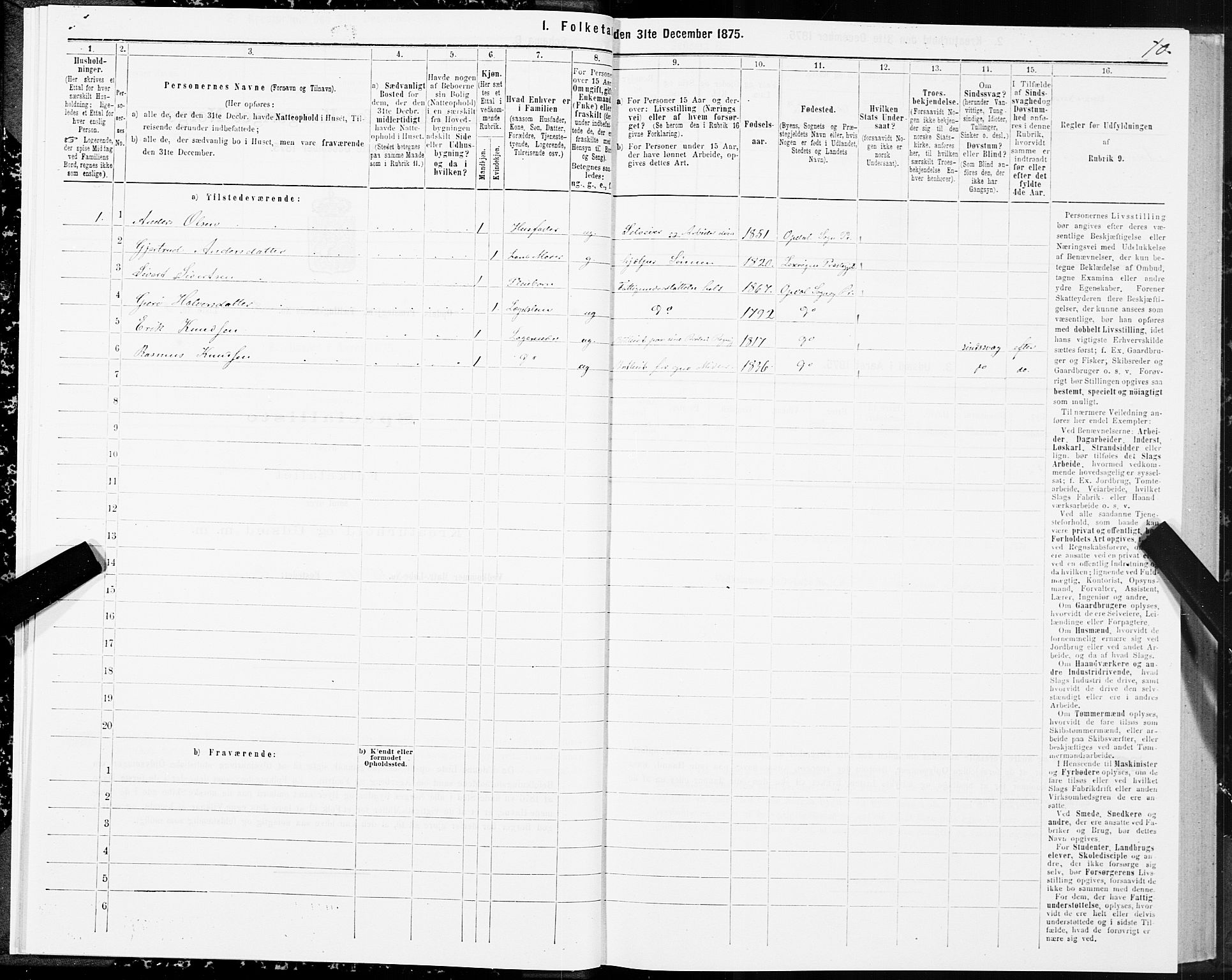 SAT, 1875 census for 1634P Oppdal, 1875, p. 5010