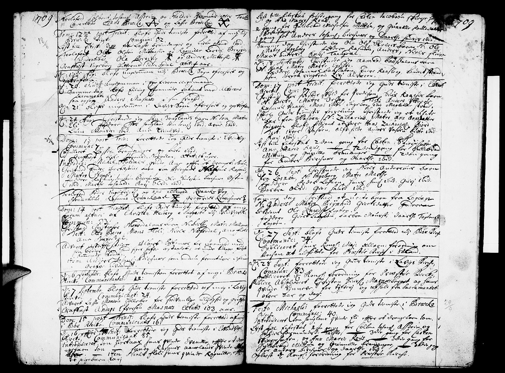 Gulen sokneprestembete, AV/SAB-A-80201/H/Haa/Haaa/L0005: Parish register (official) no. A 5, 1708-1712, p. 10