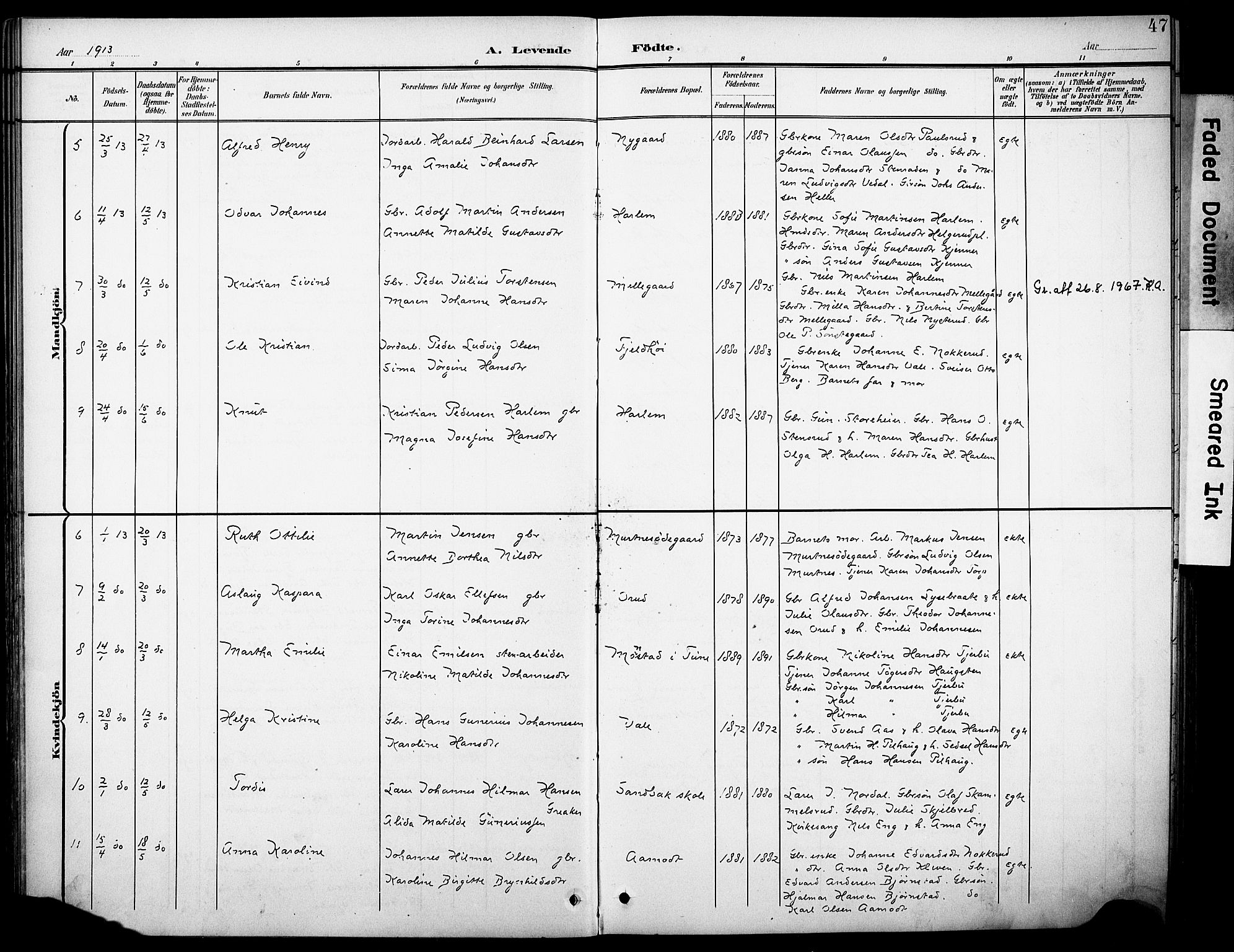 Rakkestad prestekontor Kirkebøker, AV/SAO-A-2008/F/Fb/L0002: Parish register (official) no. II 2, 1900-1920, p. 47