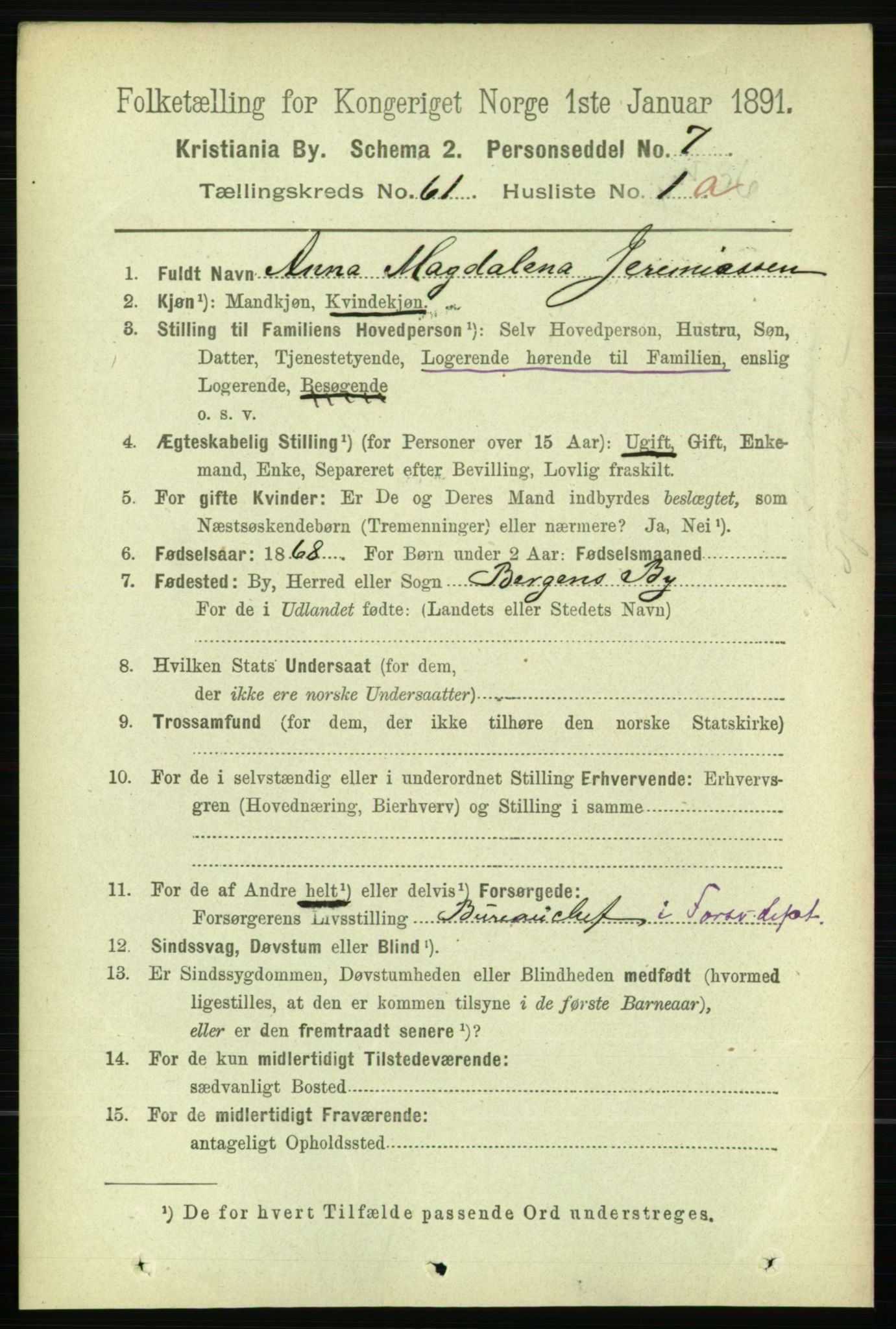 RA, 1891 census for 0301 Kristiania, 1891, p. 32410