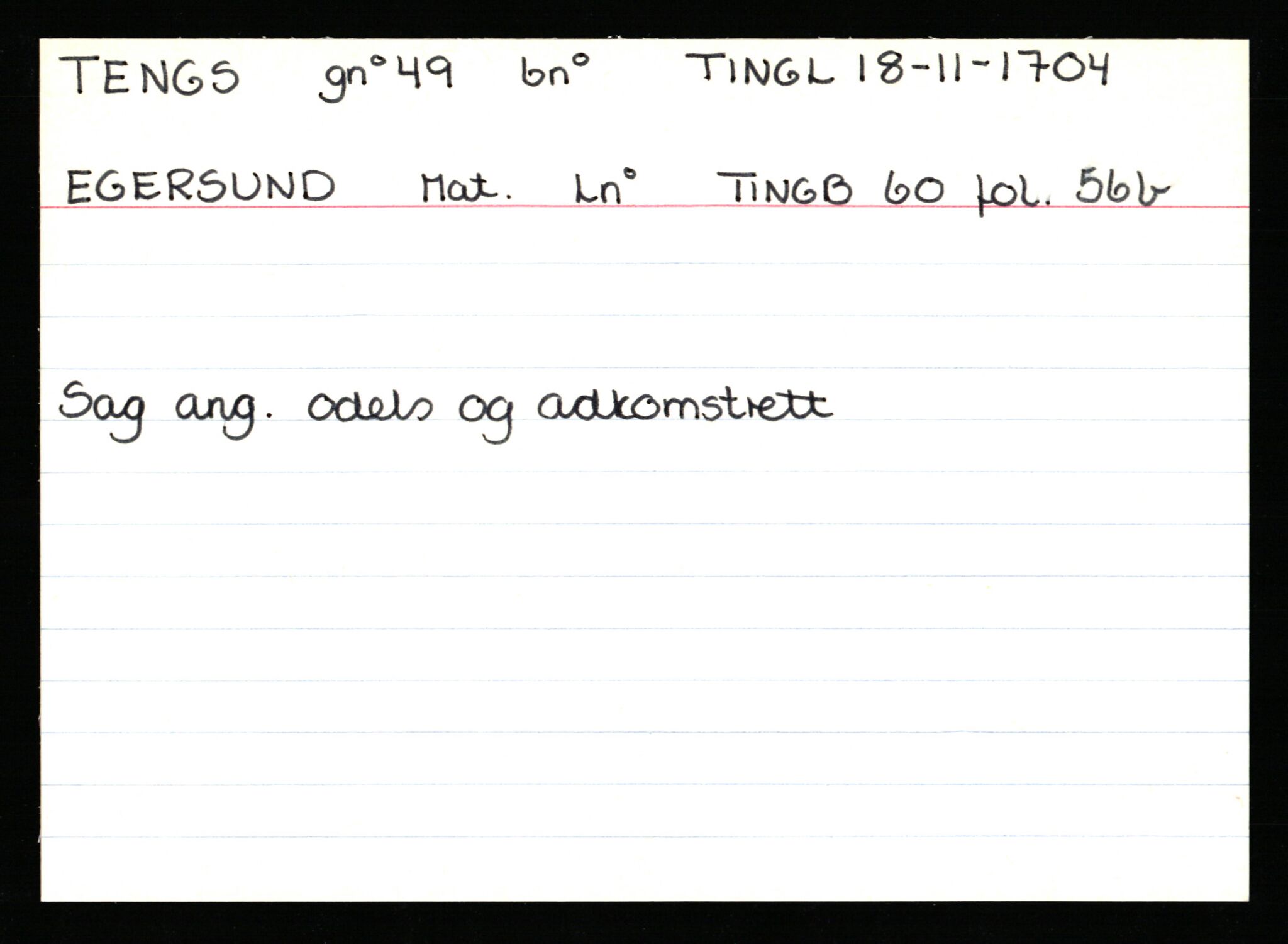 Statsarkivet i Stavanger, AV/SAST-A-101971/03/Y/Ym/L0060: Åstedskort sortert etter gårdsnavn: Tengesdal - Tjørn, 1600-1950, p. 39