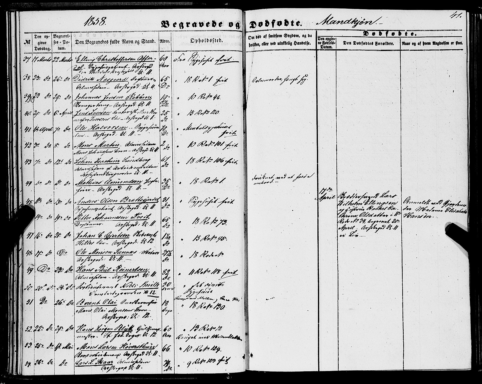 Domkirken sokneprestembete, AV/SAB-A-74801/H/Haa/L0041: Parish register (official) no. E 2, 1853-1863, p. 41