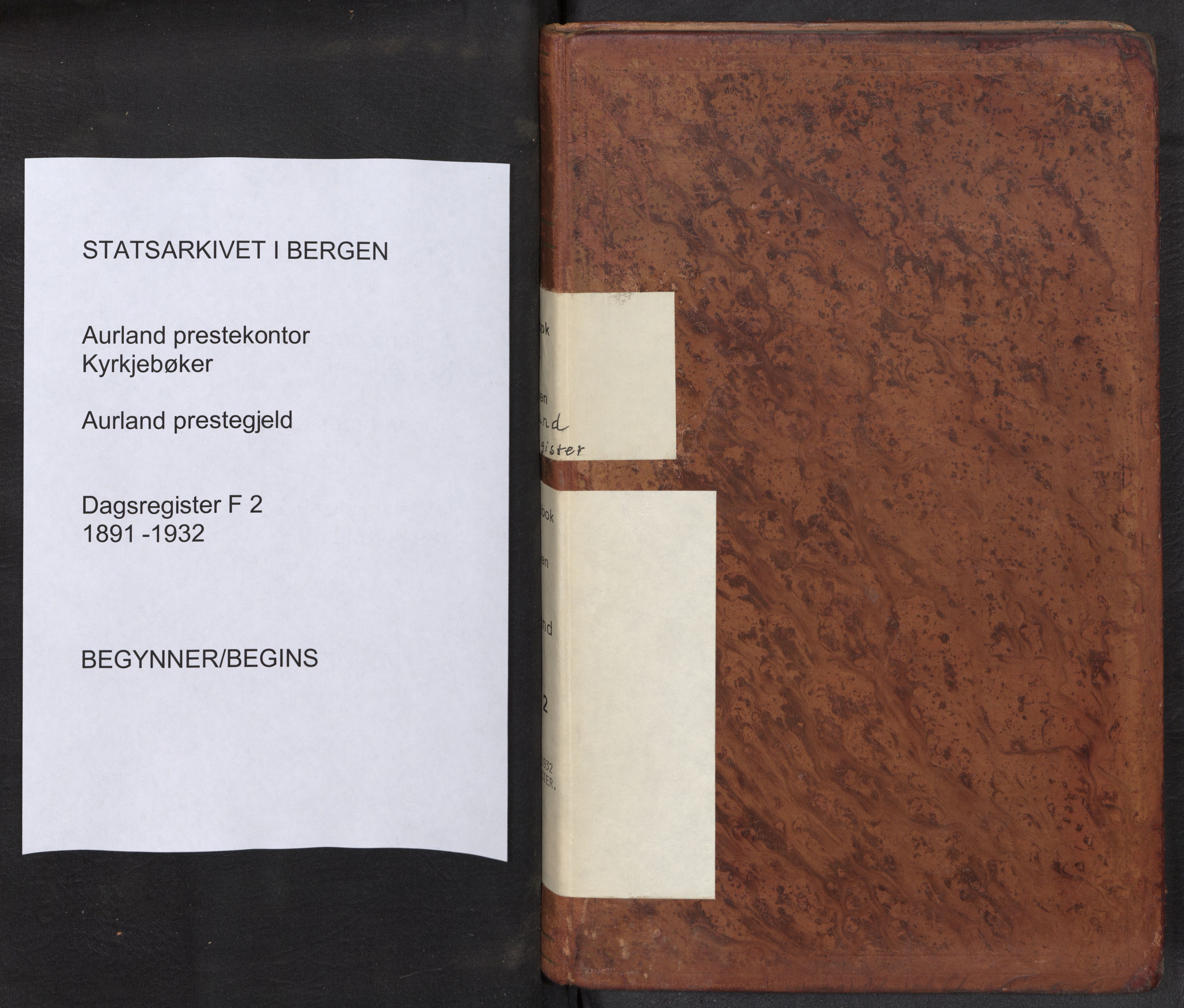 Aurland sokneprestembete, SAB/A-99937/H/Ha/Haf: Diary records no. F 2, 1891-1932