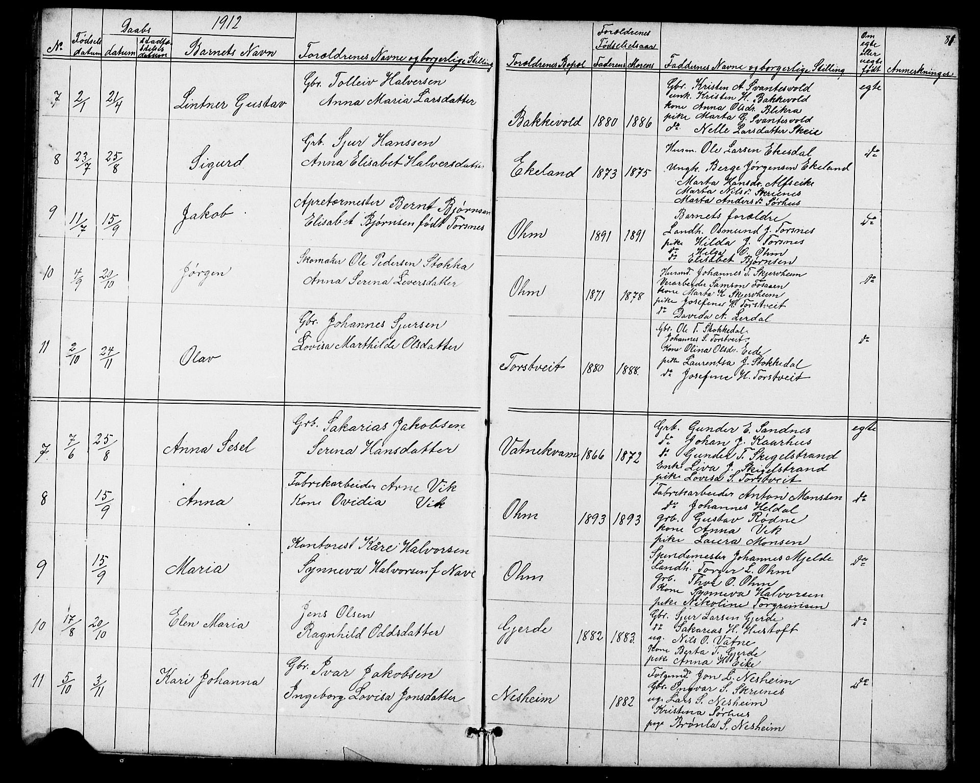 Skjold sokneprestkontor, AV/SAST-A-101847/H/Ha/Hab/L0006: Parish register (copy) no. B 6, 1881-1913, p. 81