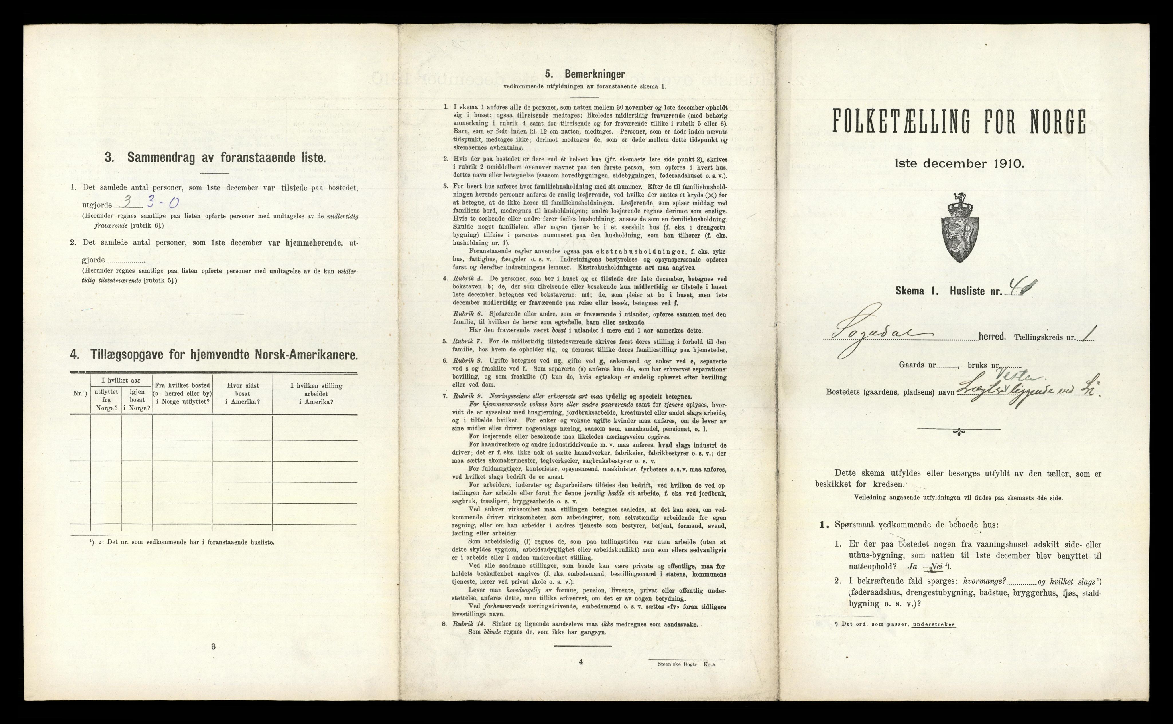 RA, 1910 census for Sokndal, 1910, p. 122