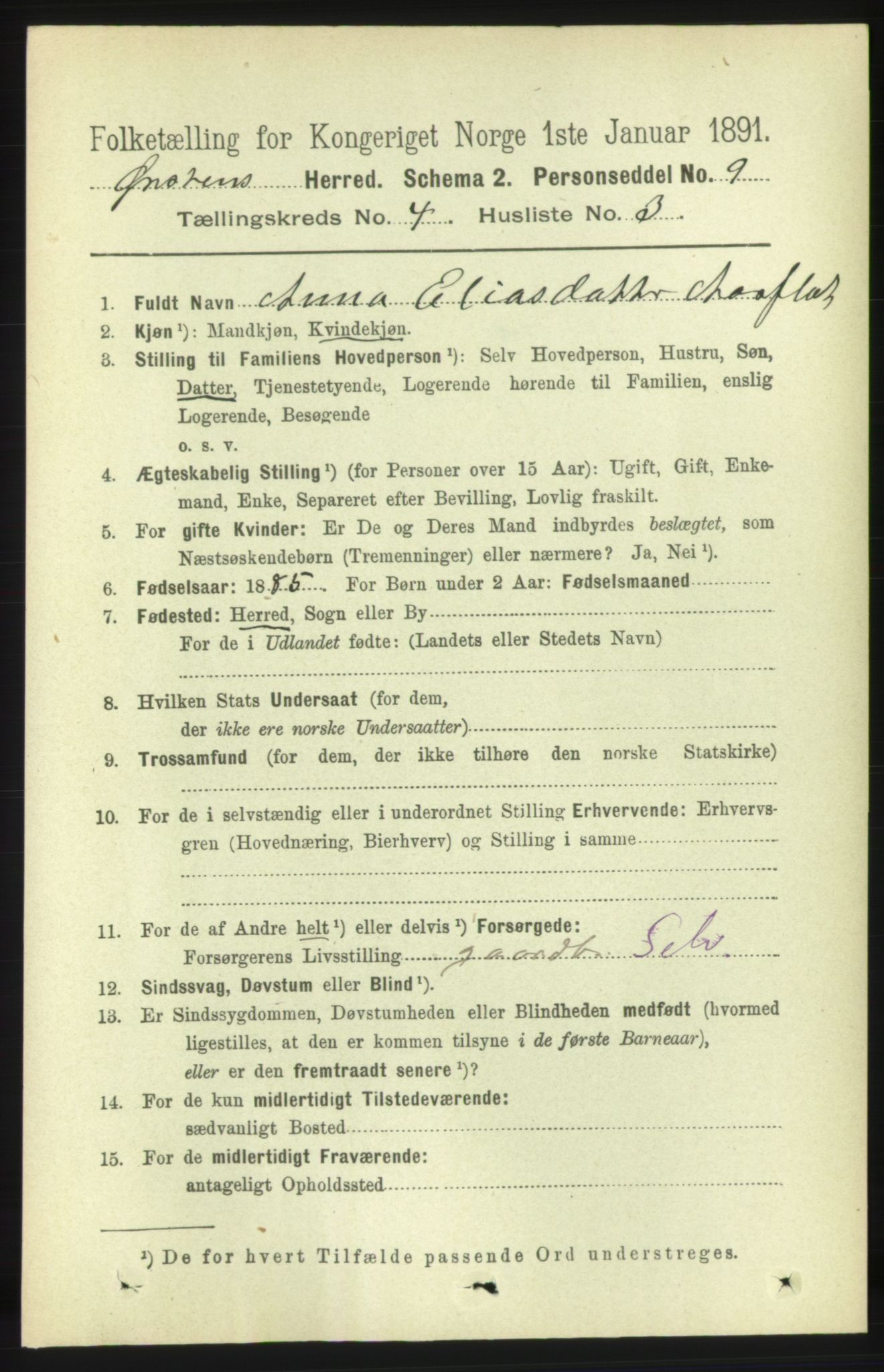 RA, 1891 census for 1520 Ørsta, 1891, p. 1697