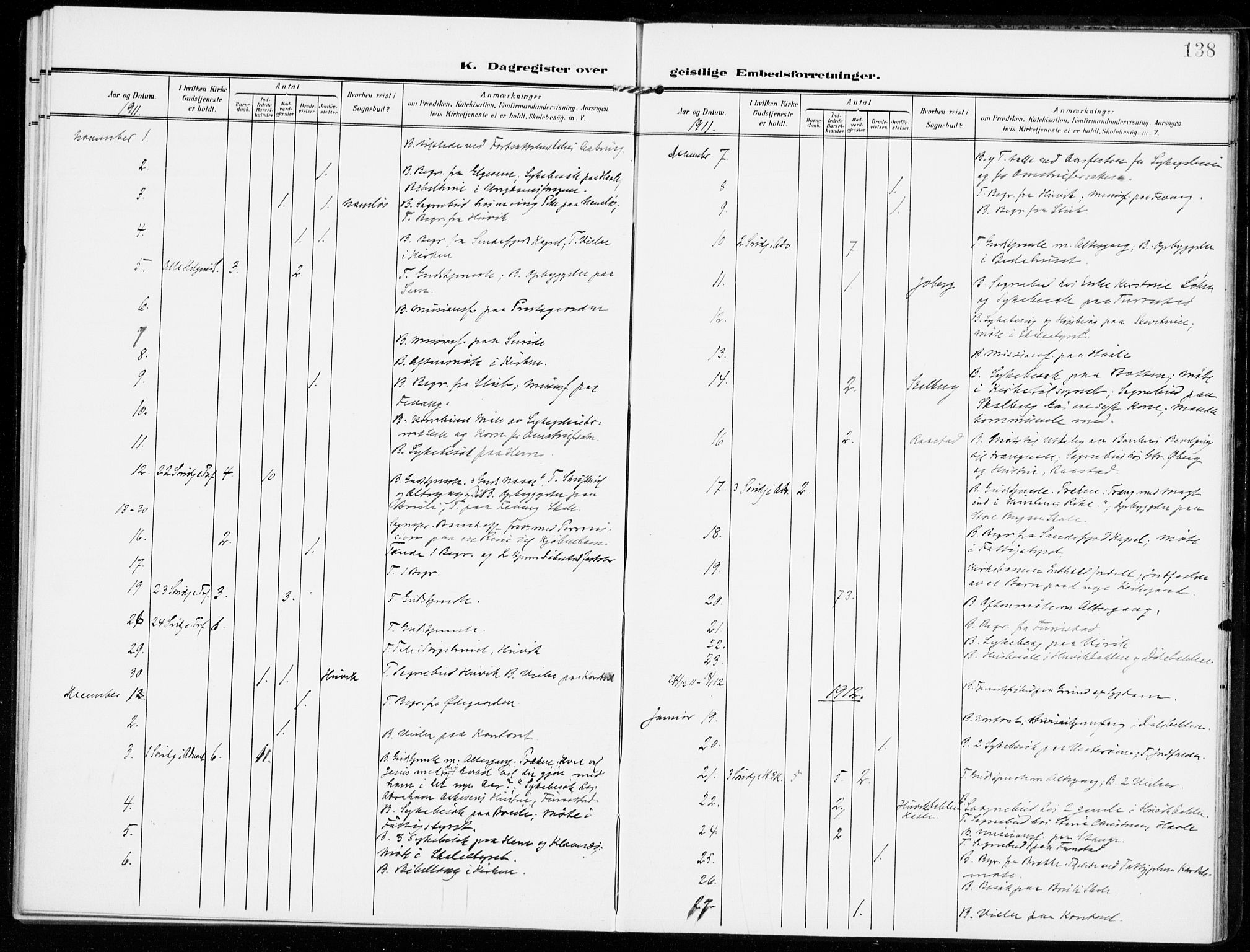 Sandar kirkebøker, SAKO/A-243/F/Fa/L0019: Parish register (official) no. 19, 1908-1914, p. 138