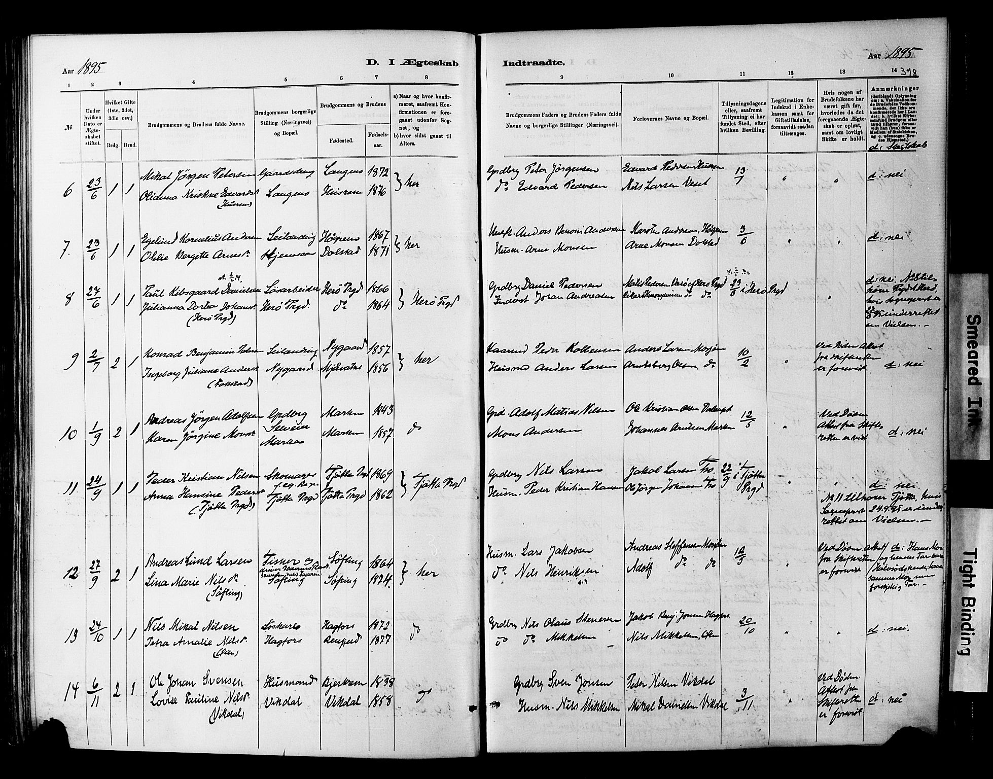 Ministerialprotokoller, klokkerbøker og fødselsregistre - Nordland, SAT/A-1459/820/L0295: Parish register (official) no. 820A16, 1880-1896, p. 318