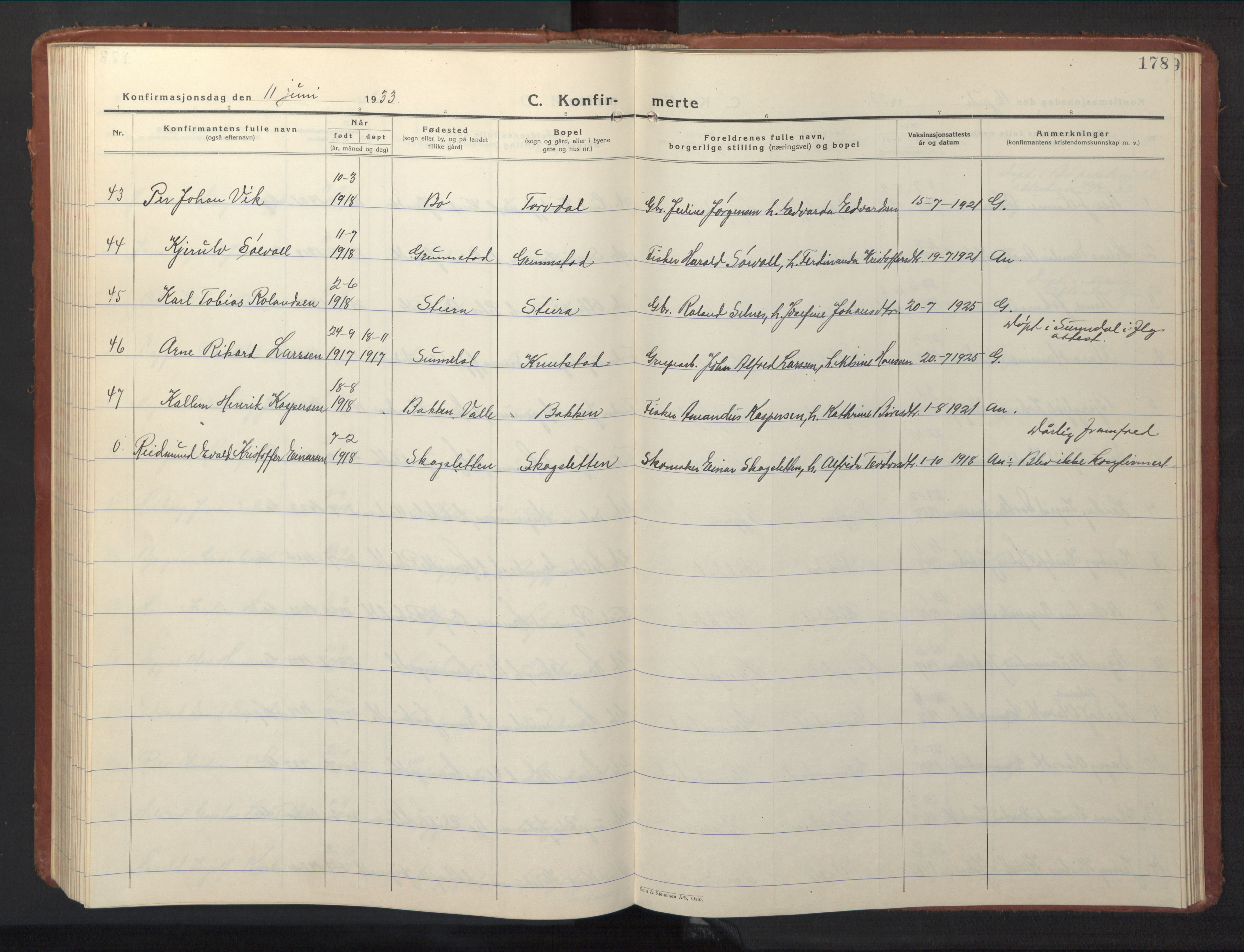 Ministerialprotokoller, klokkerbøker og fødselsregistre - Nordland, AV/SAT-A-1459/880/L1143: Parish register (copy) no. 880C05, 1929-1951, p. 178