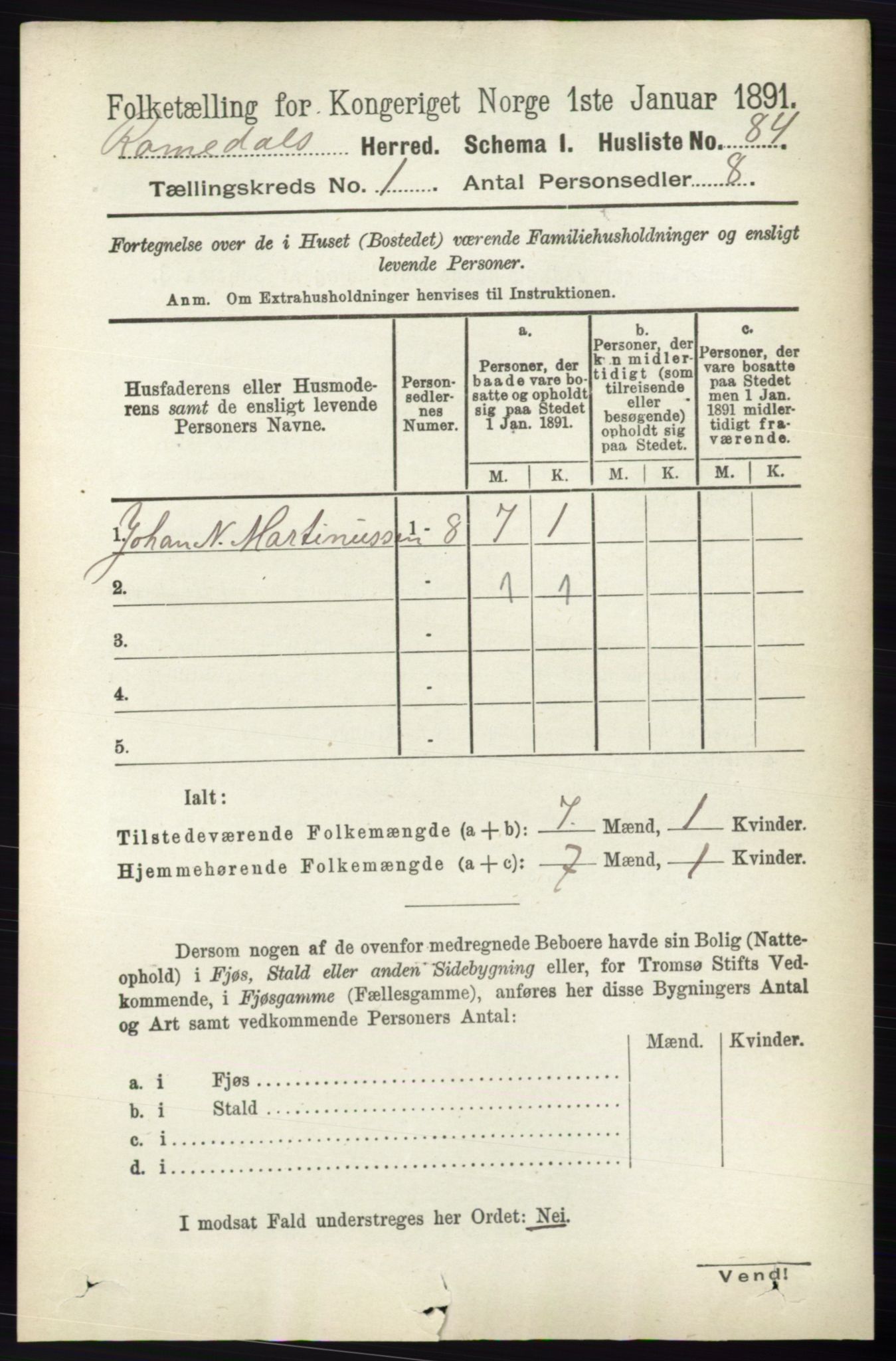 RA, 1891 census for 0416 Romedal, 1891, p. 115