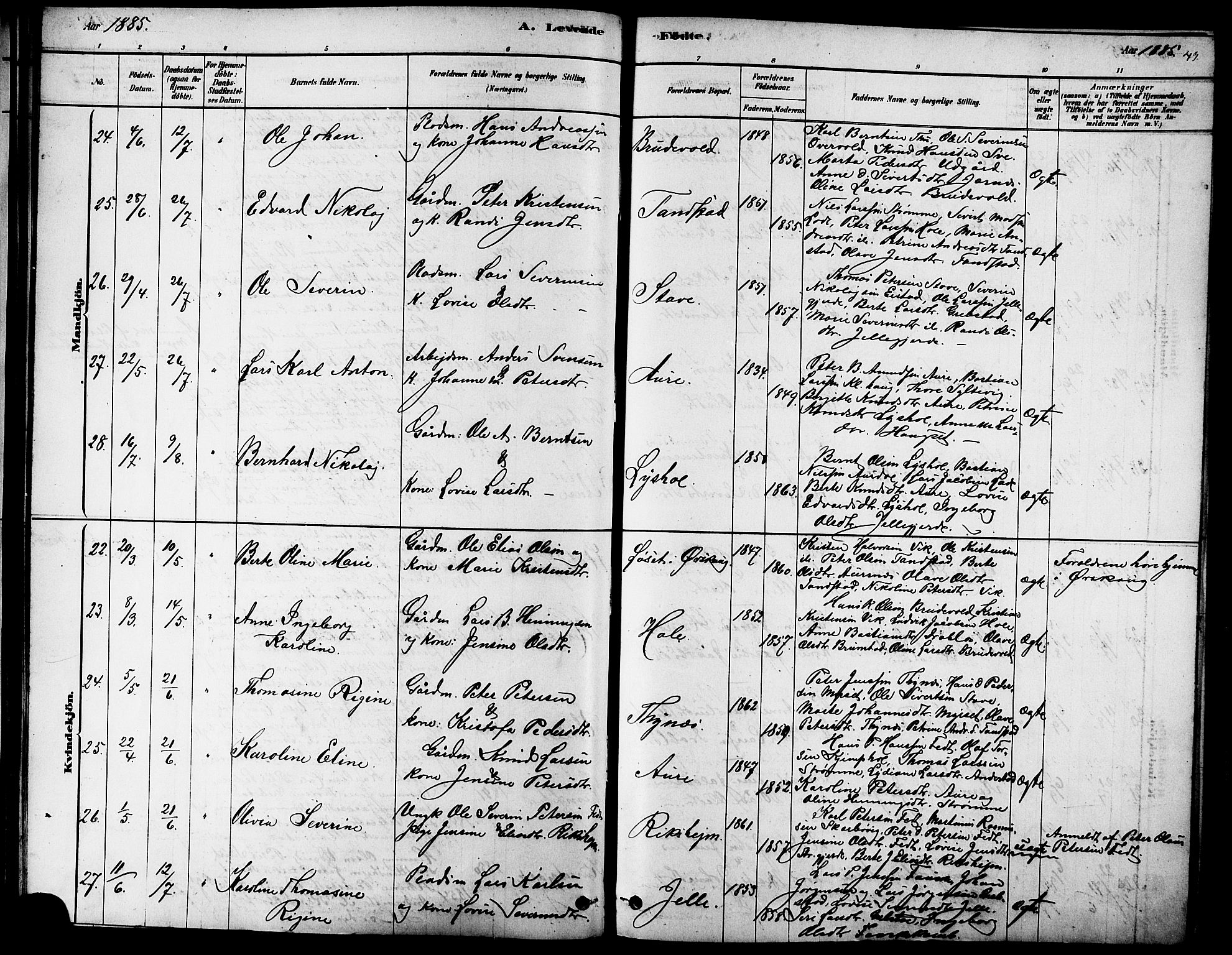 Ministerialprotokoller, klokkerbøker og fødselsregistre - Møre og Romsdal, AV/SAT-A-1454/523/L0339: Parish register (copy) no. 523C02, 1878-1891, p. 43