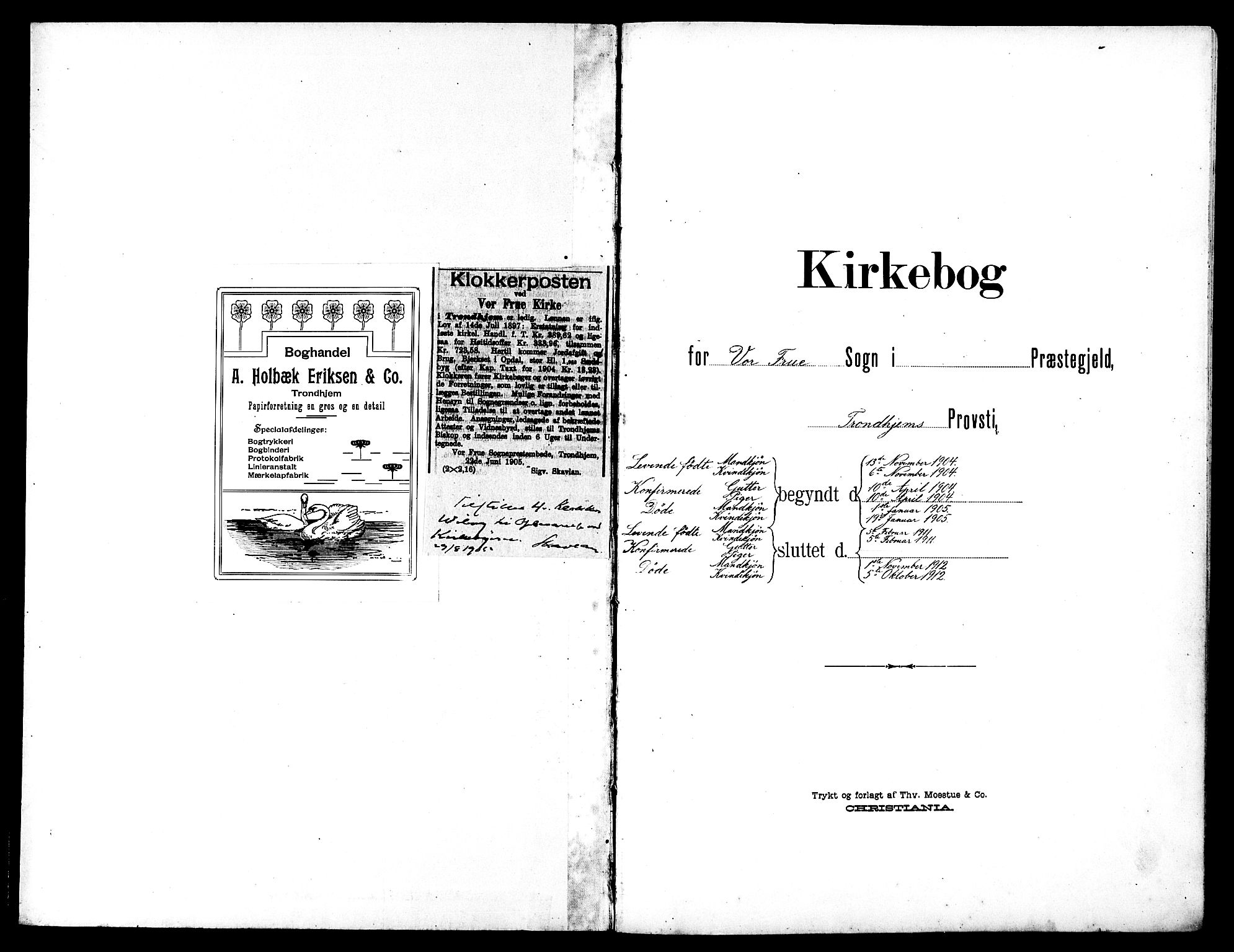 Ministerialprotokoller, klokkerbøker og fødselsregistre - Sør-Trøndelag, SAT/A-1456/602/L0146: Parish register (copy) no. 602C14, 1904-1914