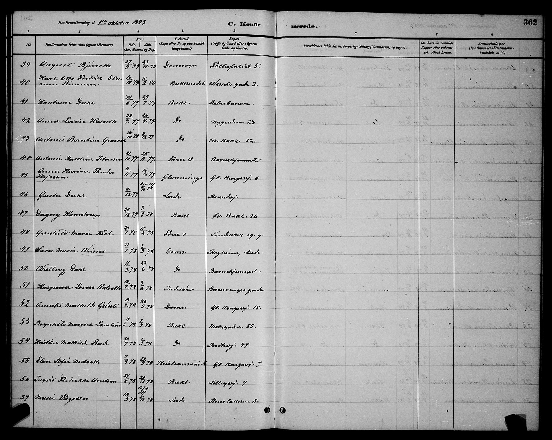 Ministerialprotokoller, klokkerbøker og fødselsregistre - Sør-Trøndelag, AV/SAT-A-1456/604/L0222: Parish register (copy) no. 604C05, 1886-1895, p. 362