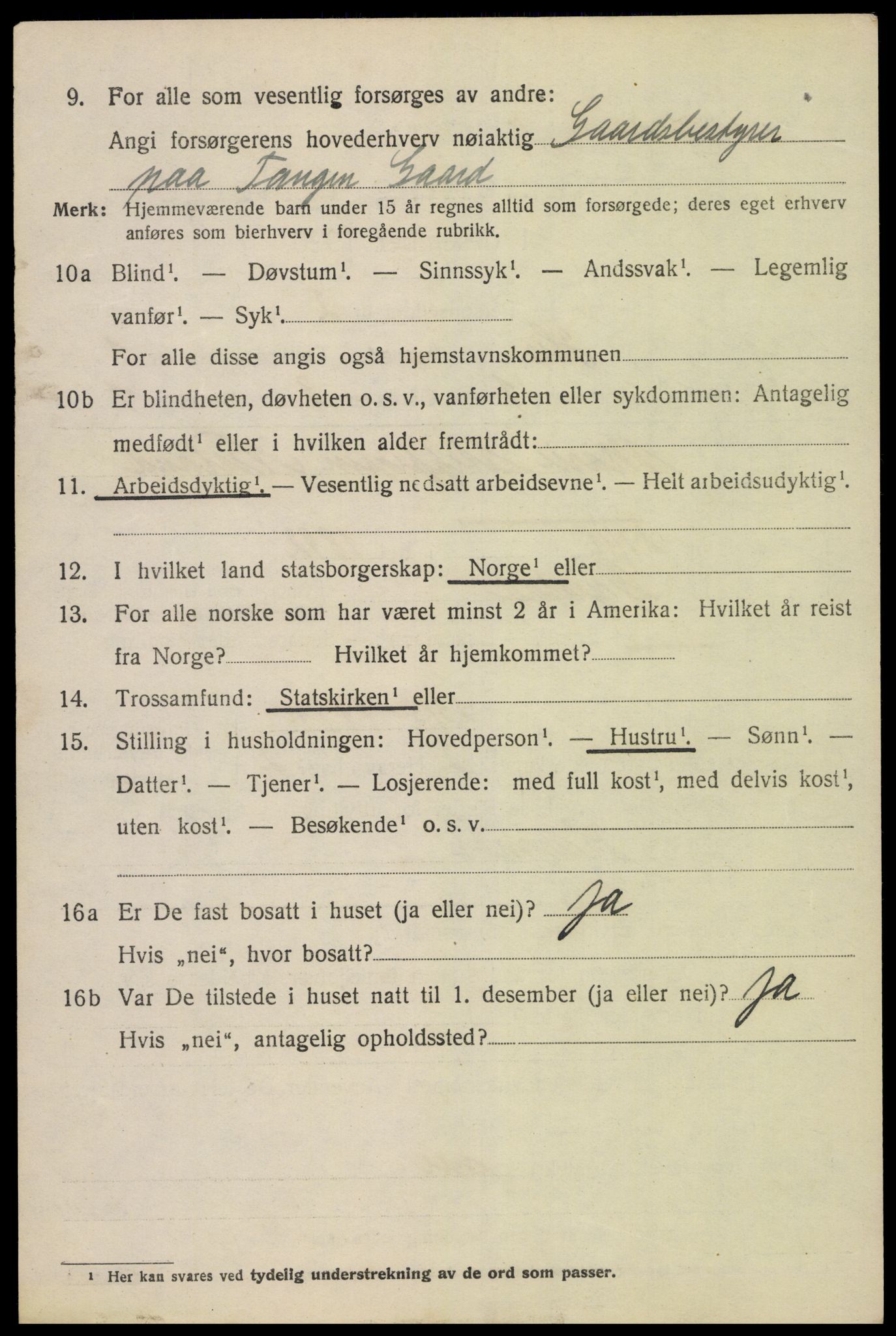 SAK, 1920 census for Hisøy, 1920, p. 1079