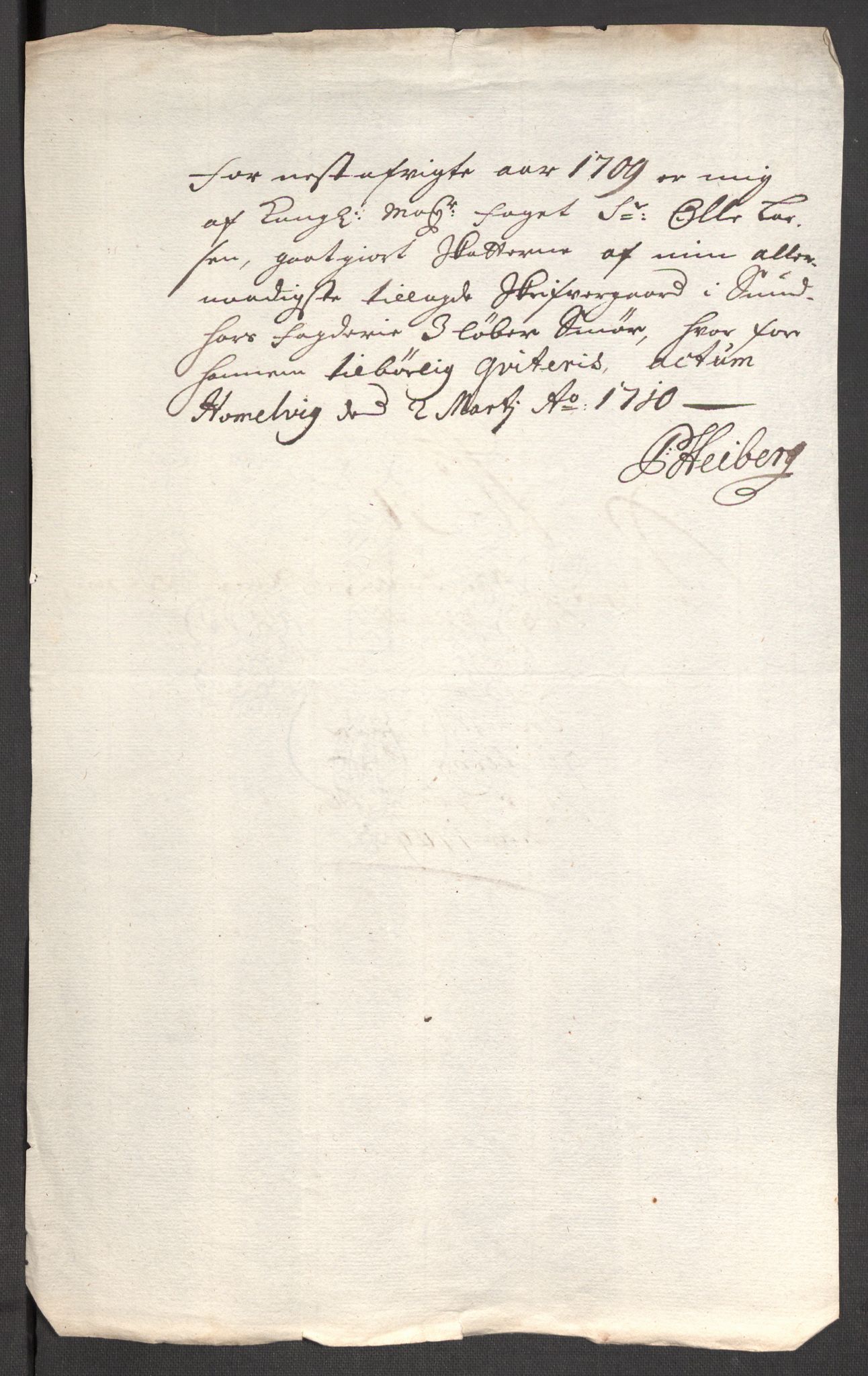 Rentekammeret inntil 1814, Reviderte regnskaper, Fogderegnskap, RA/EA-4092/R48/L2986: Fogderegnskap Sunnhordland og Hardanger, 1709-1710, p. 260